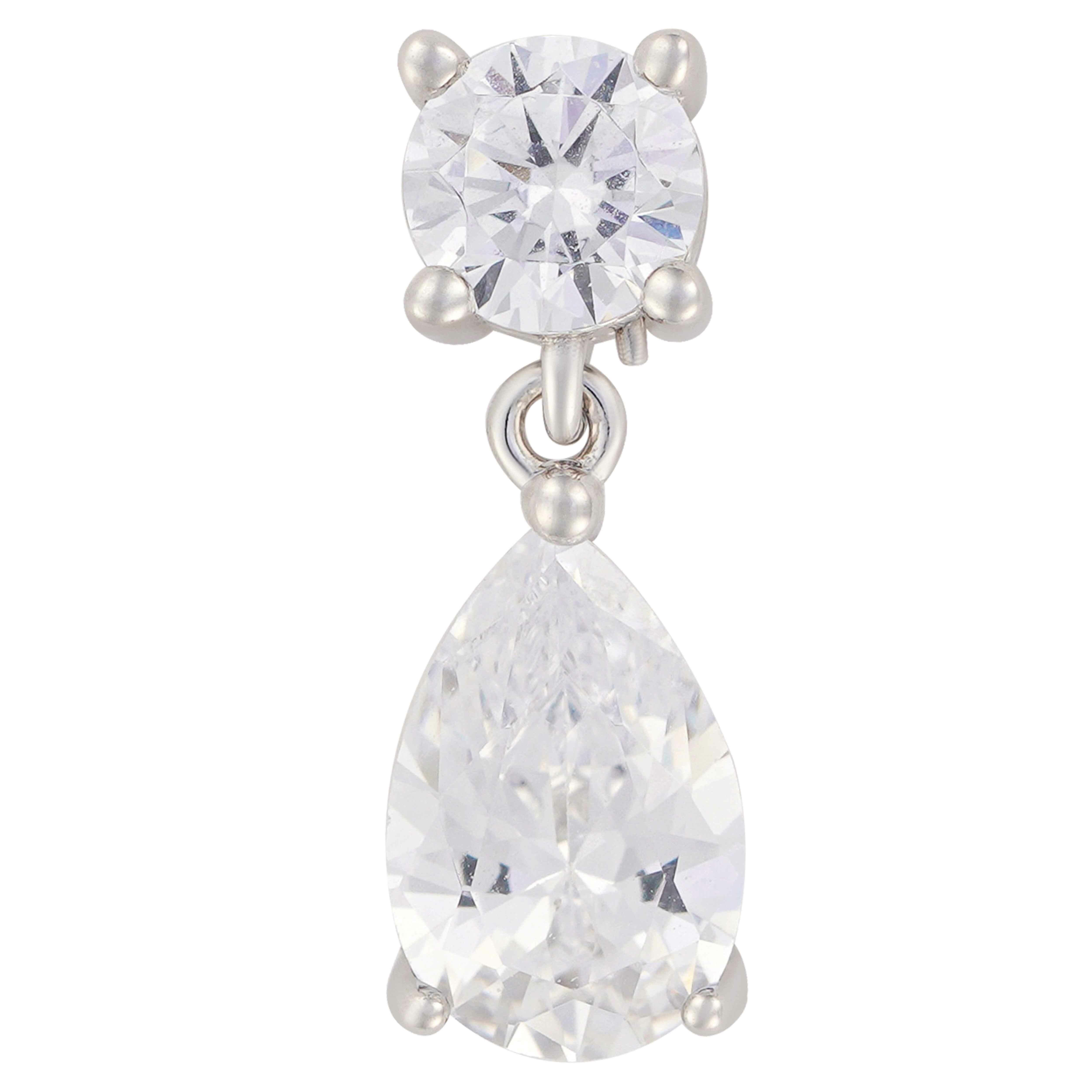 925k Silver Pear Earrings image 1