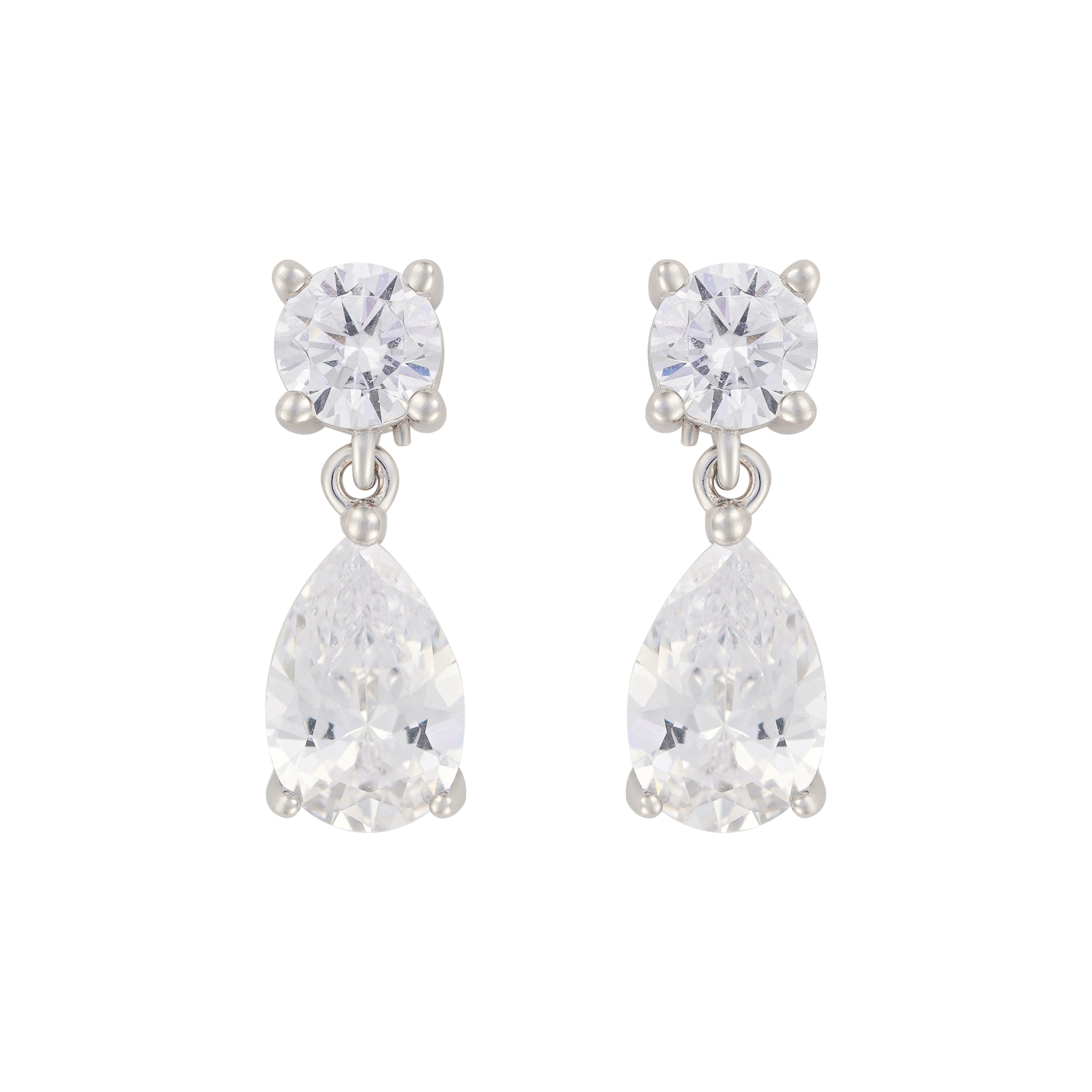 925k Silver Pear Earrings image 0