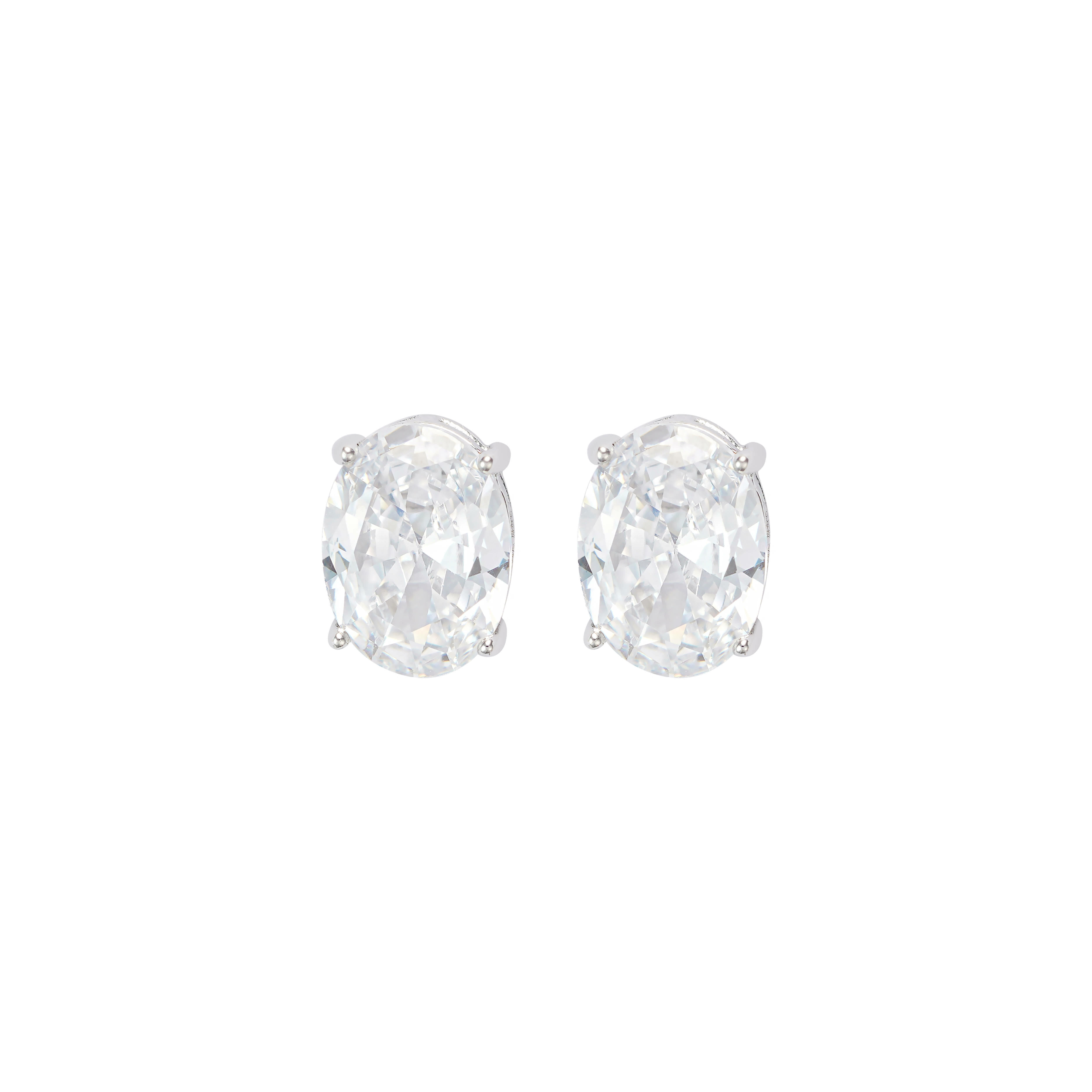 925K Silver Oval Earrings image 0
