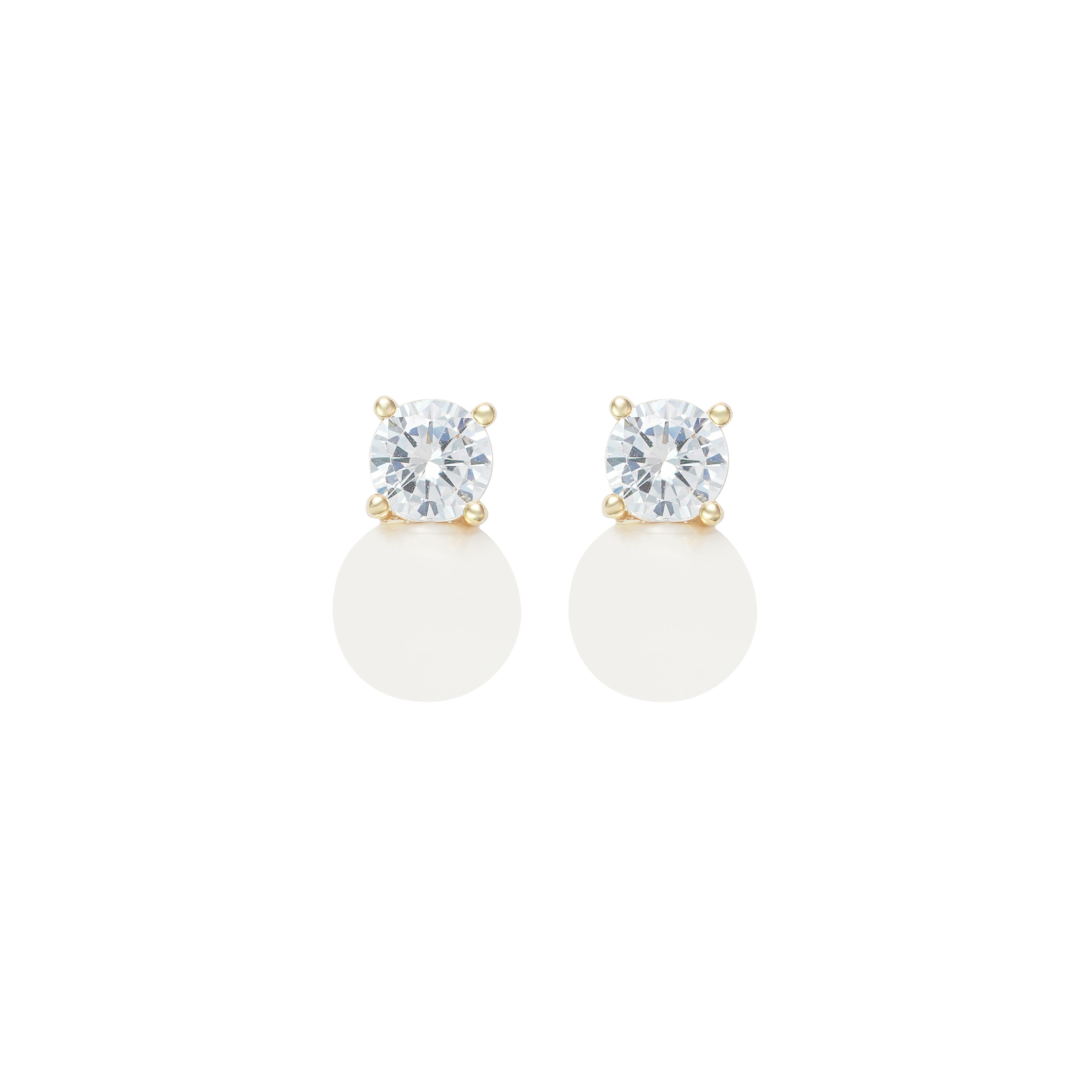 Gold Toned Pearl Earrings image 0