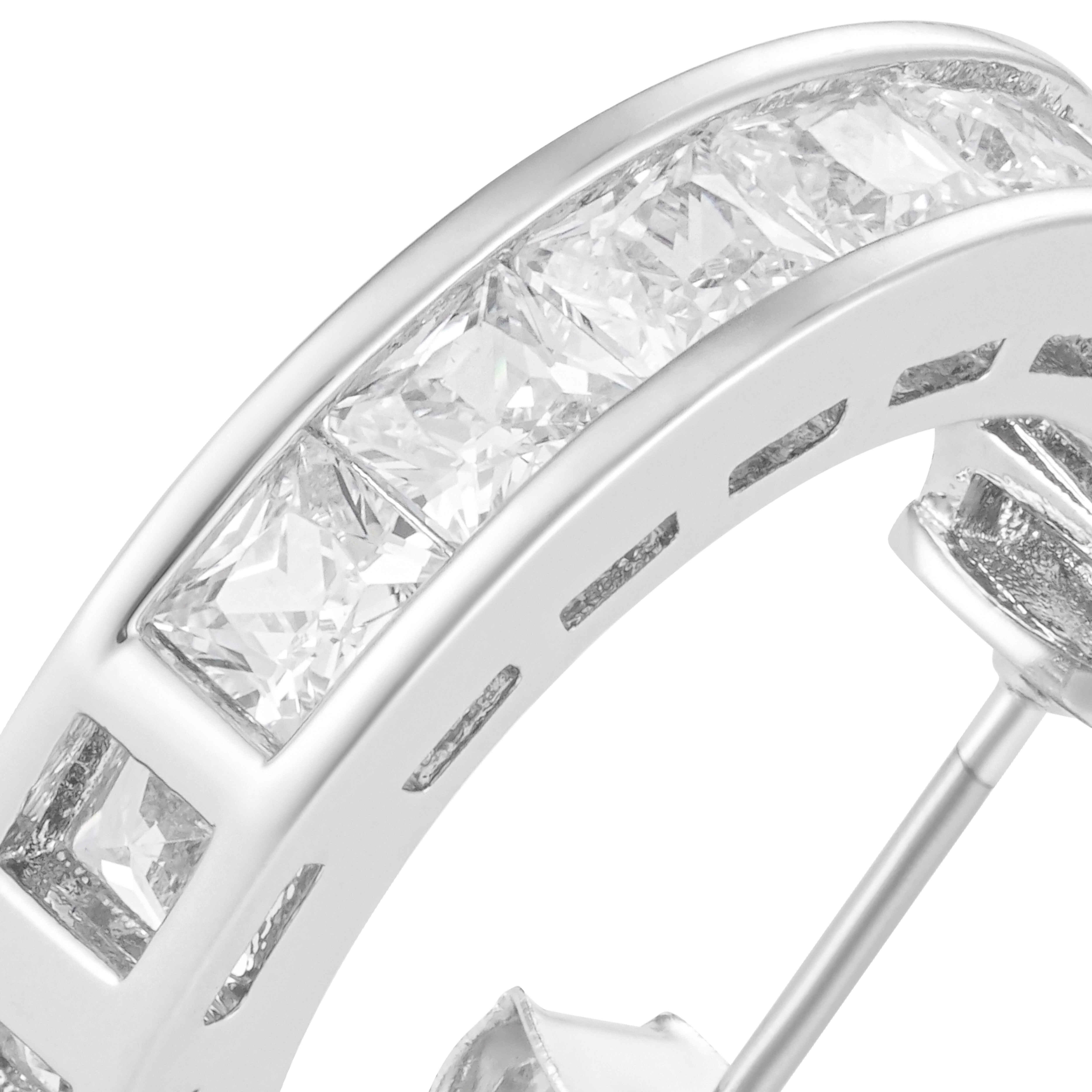 Silver Toned Crystal Earrings image 1