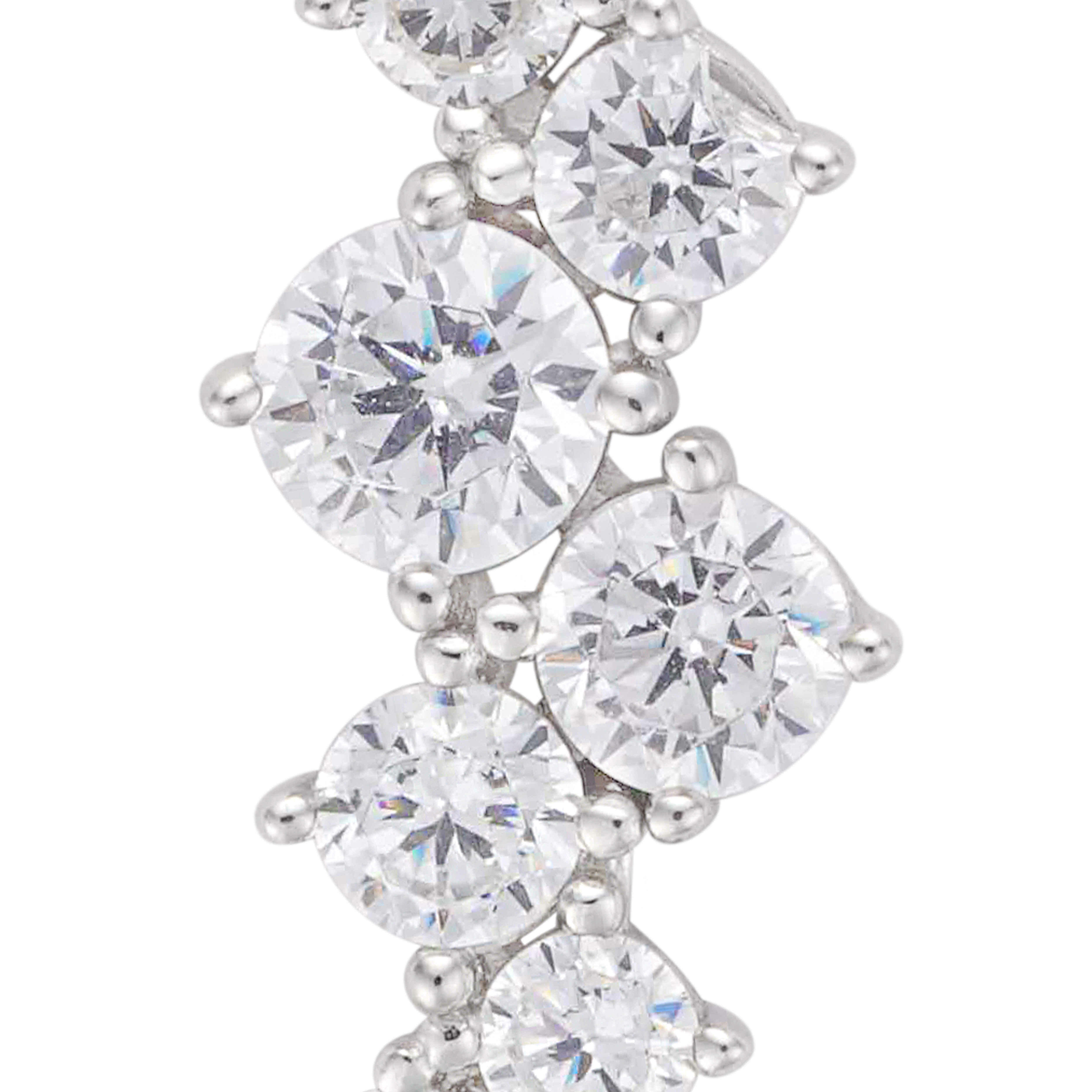 أقراط فضة كريستالية image 1