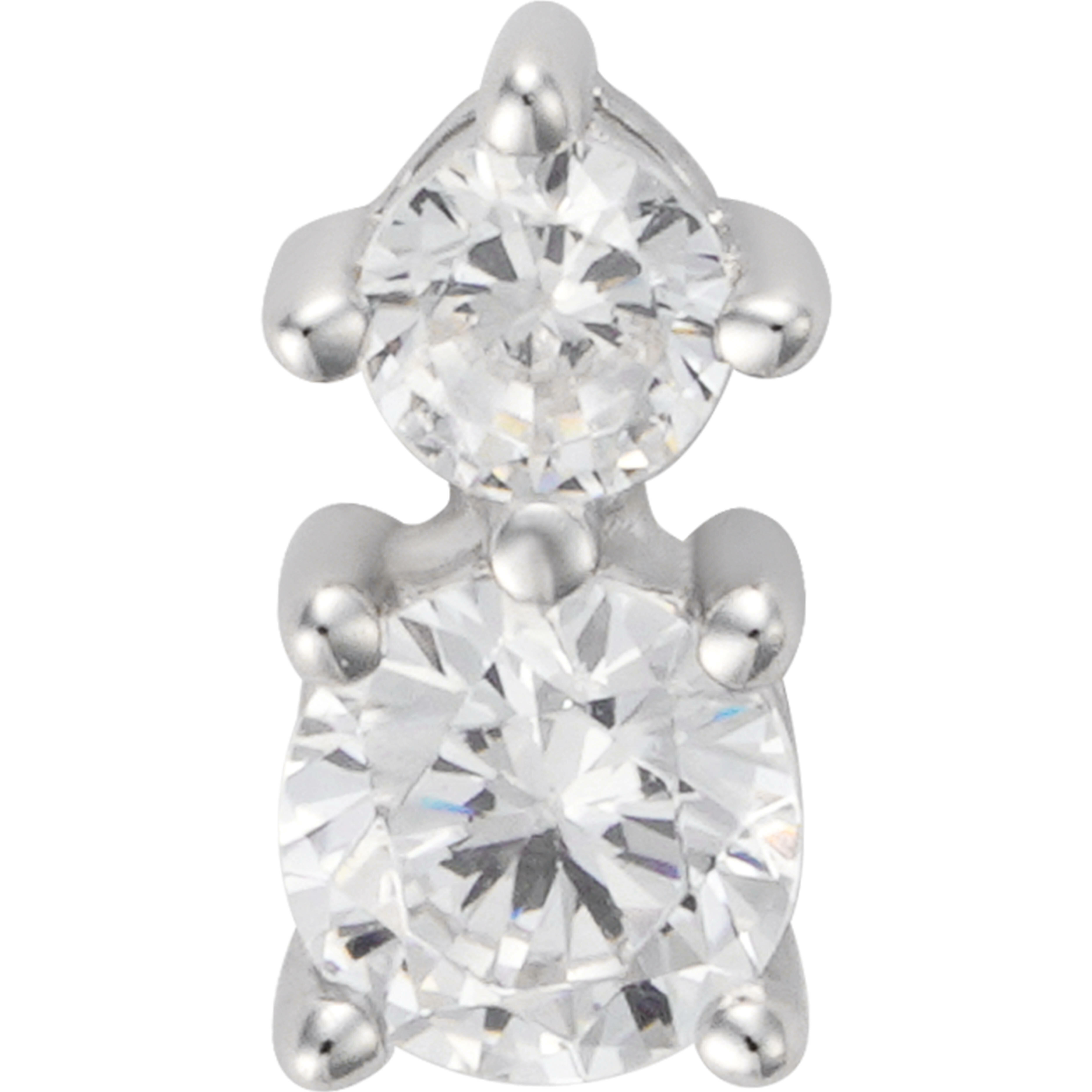 أقراط فضة سوليتير image 1