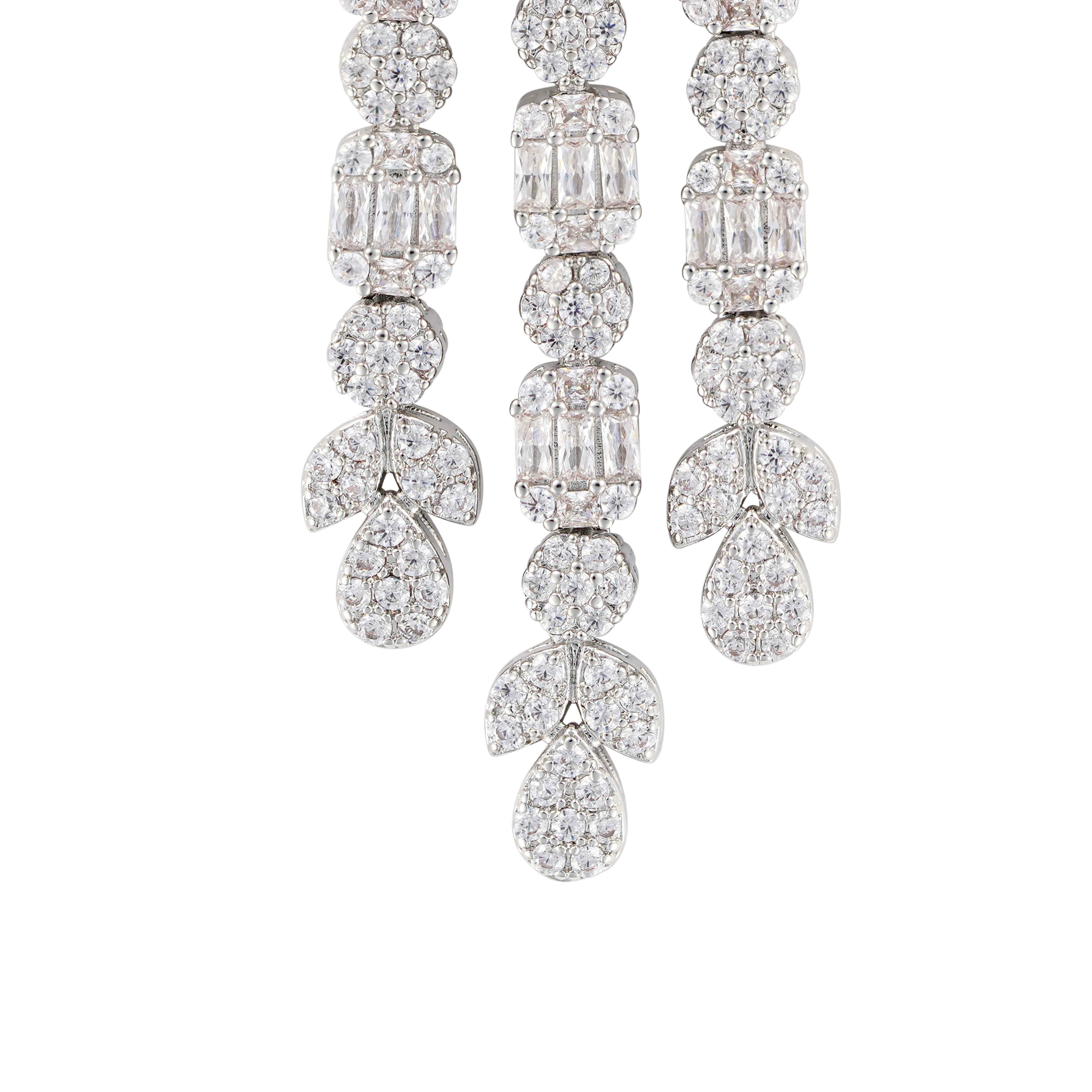 Crystal Pear Silver Earrings image 2