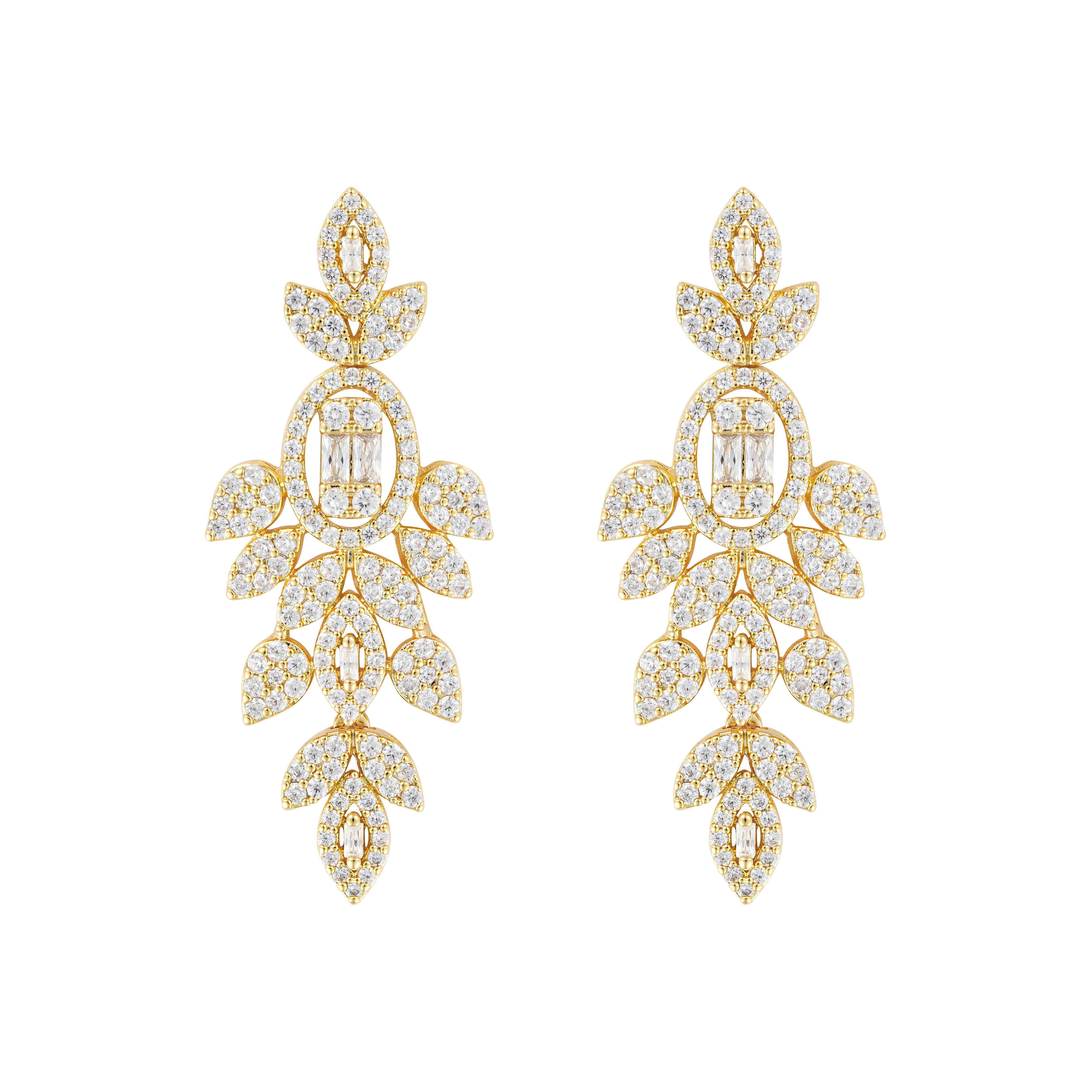 Crystal Marquise Gold Earrings image 0