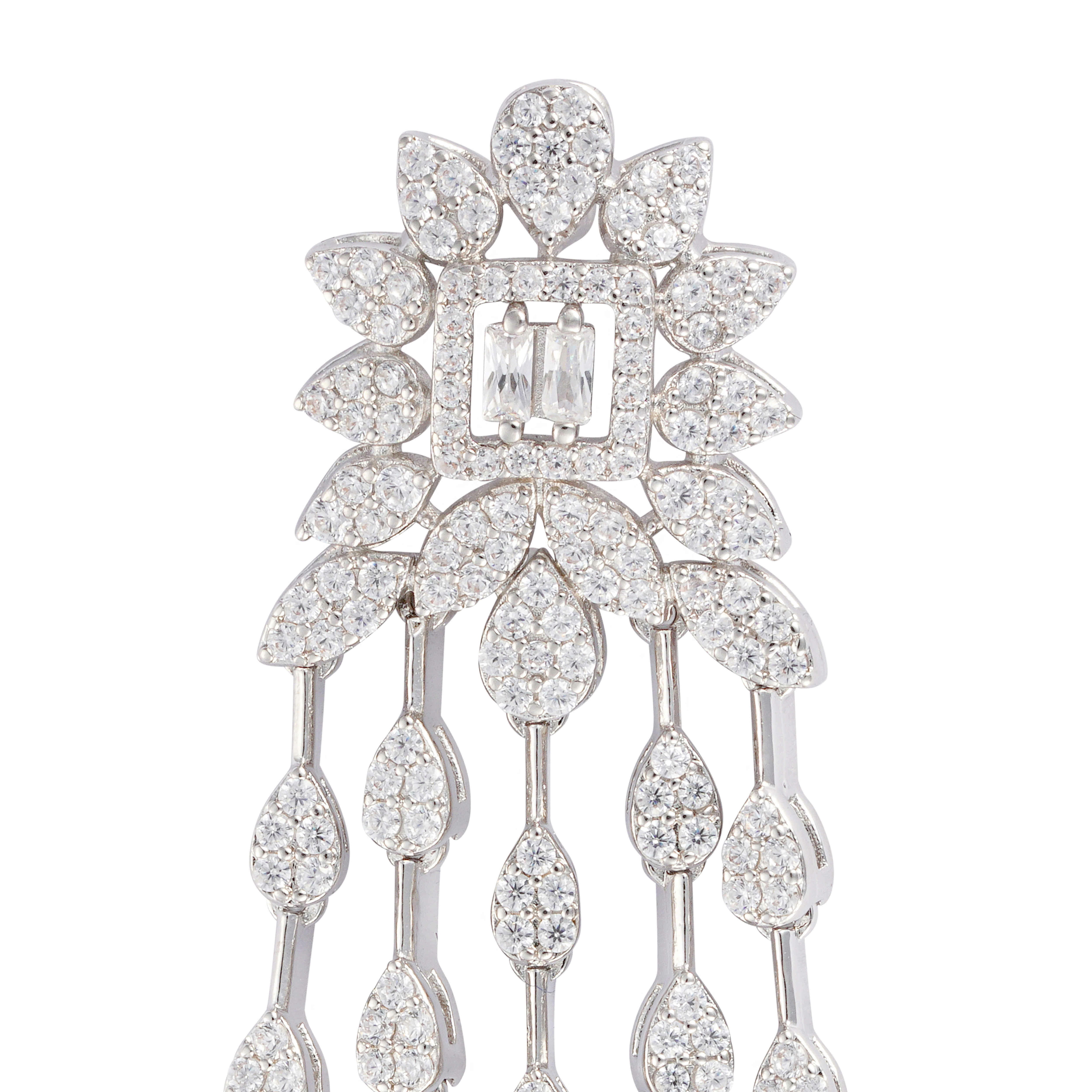 Silver Toned Flora Earrings image 1