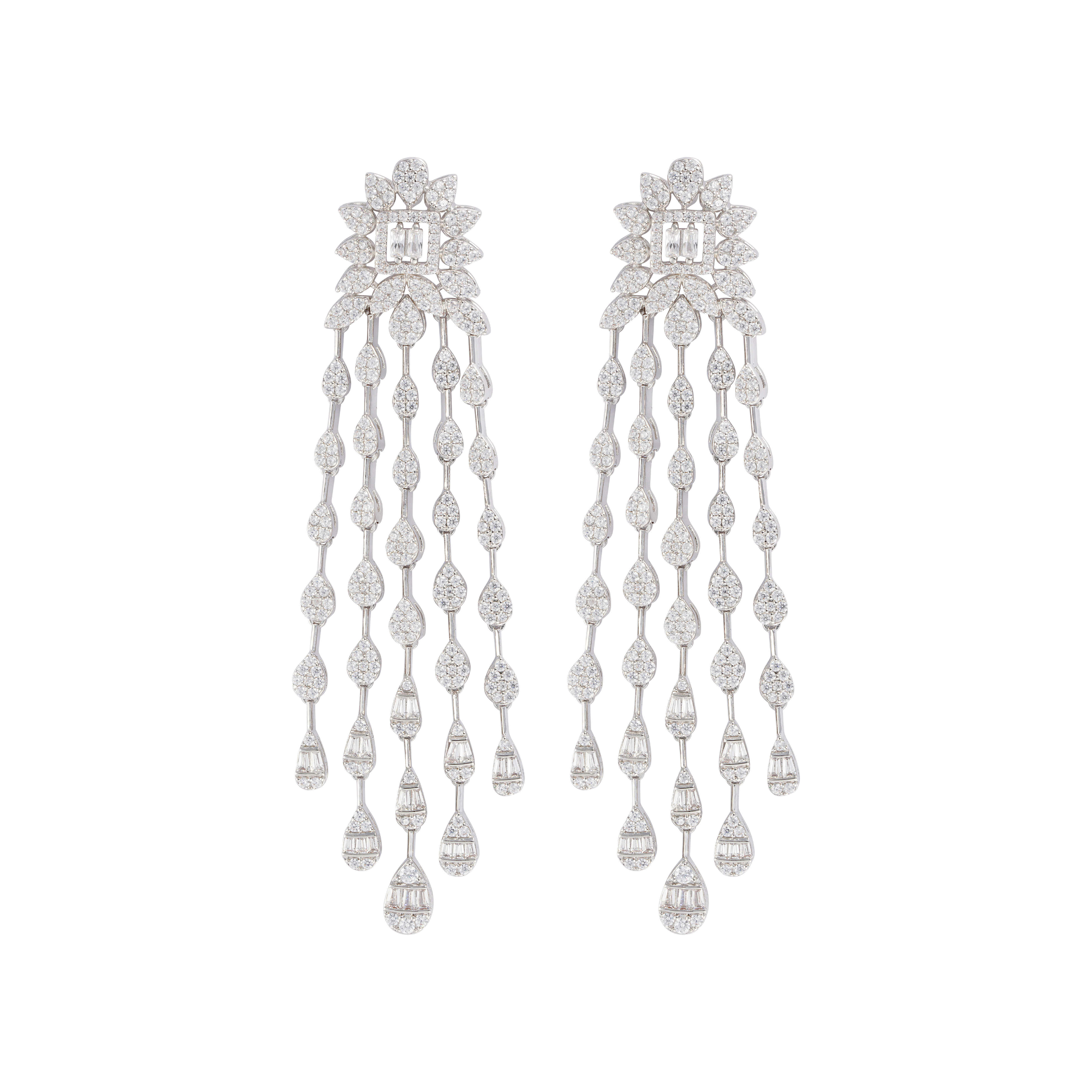Silver Toned Flora Earrings image 0