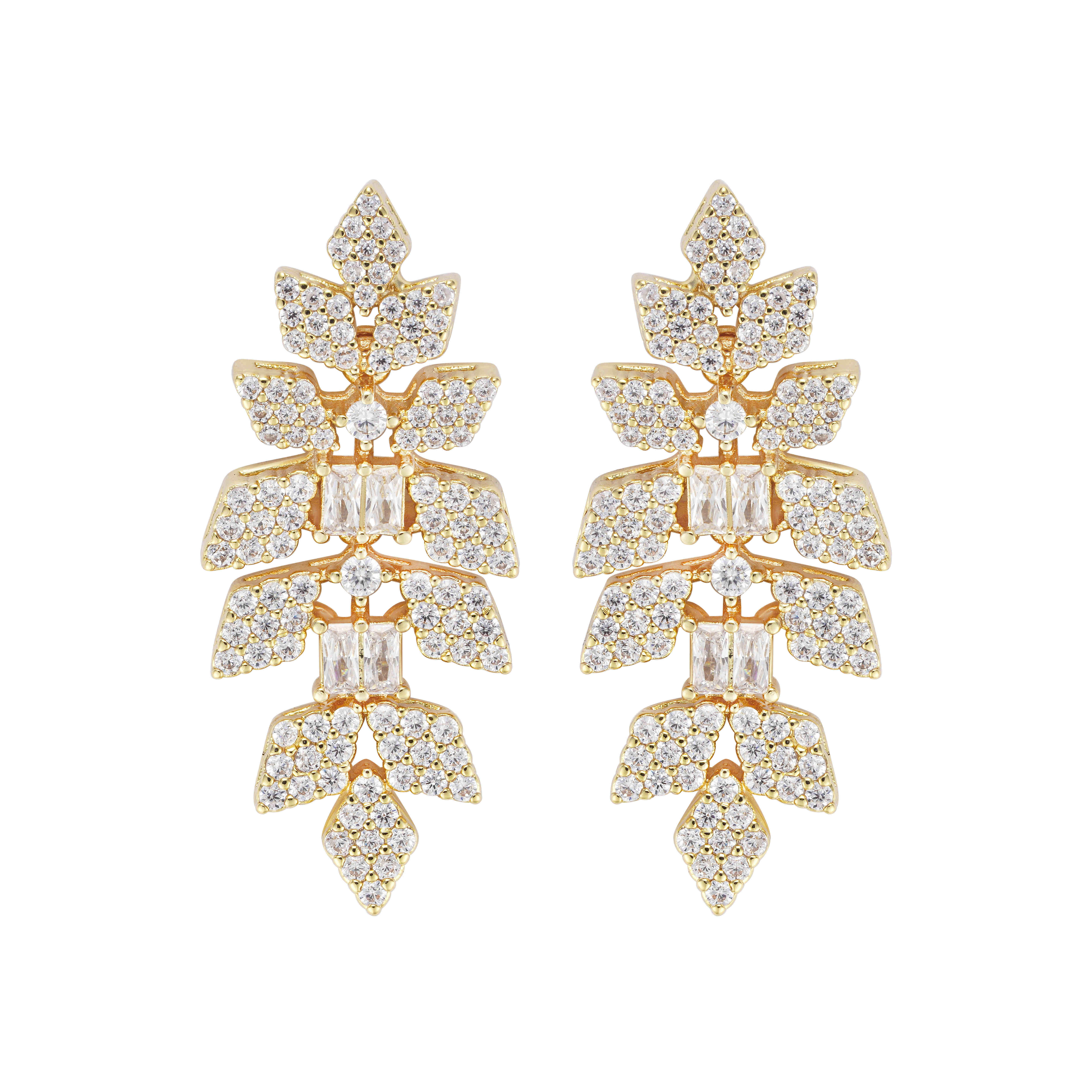 Gold Toned Flower Earrings image 0
