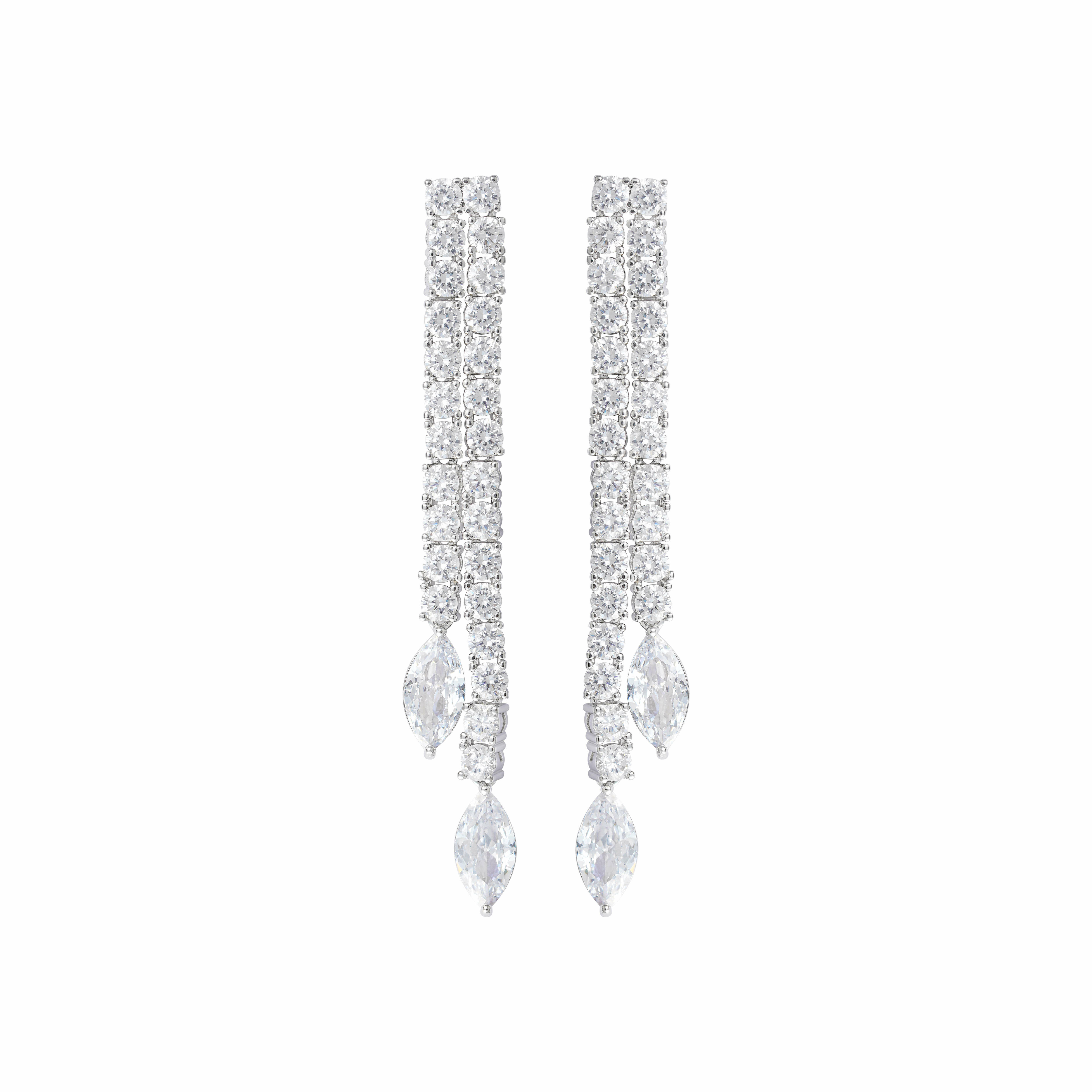 925K Silver Marquise Earrings image 0