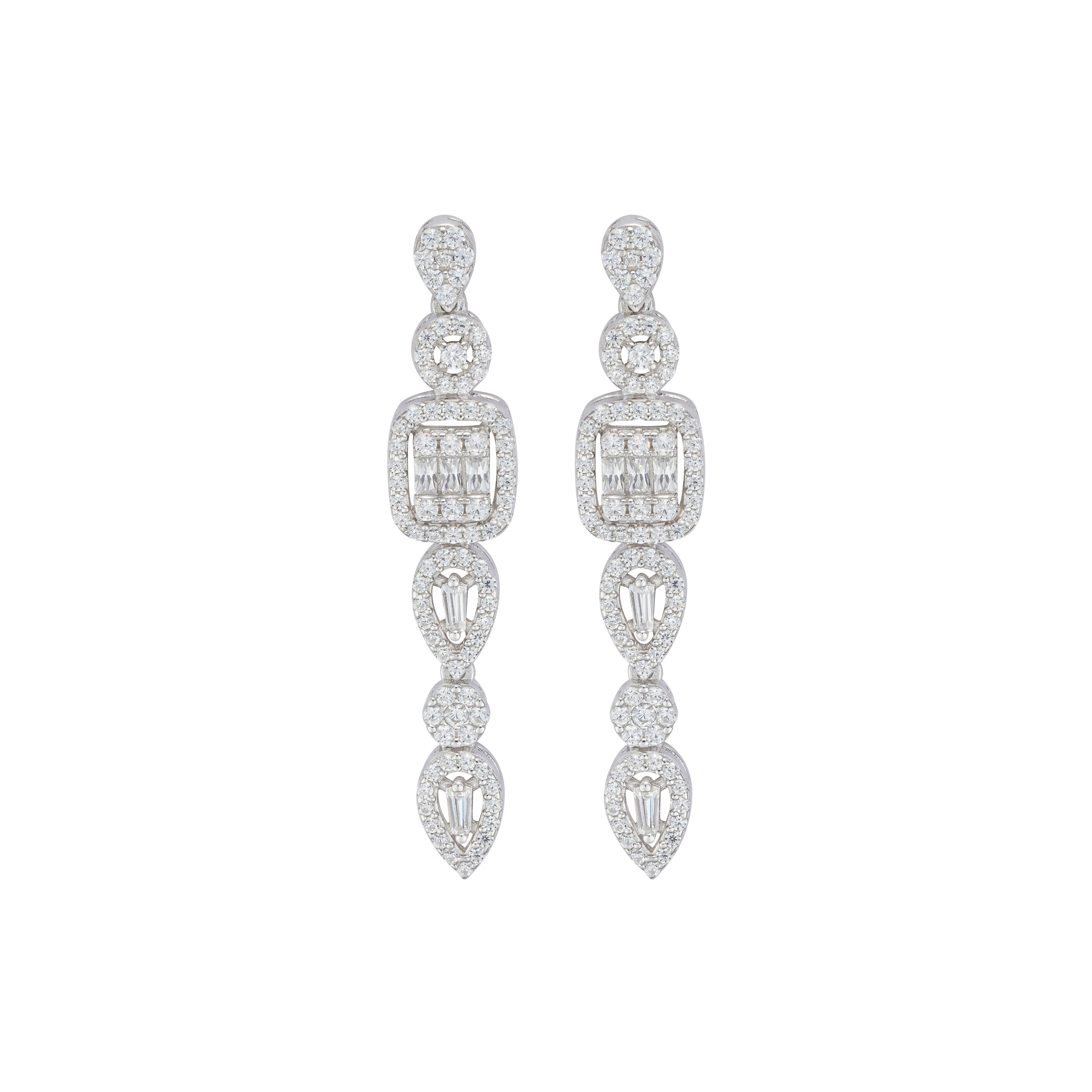 925K Silver Pear Earrings image 0