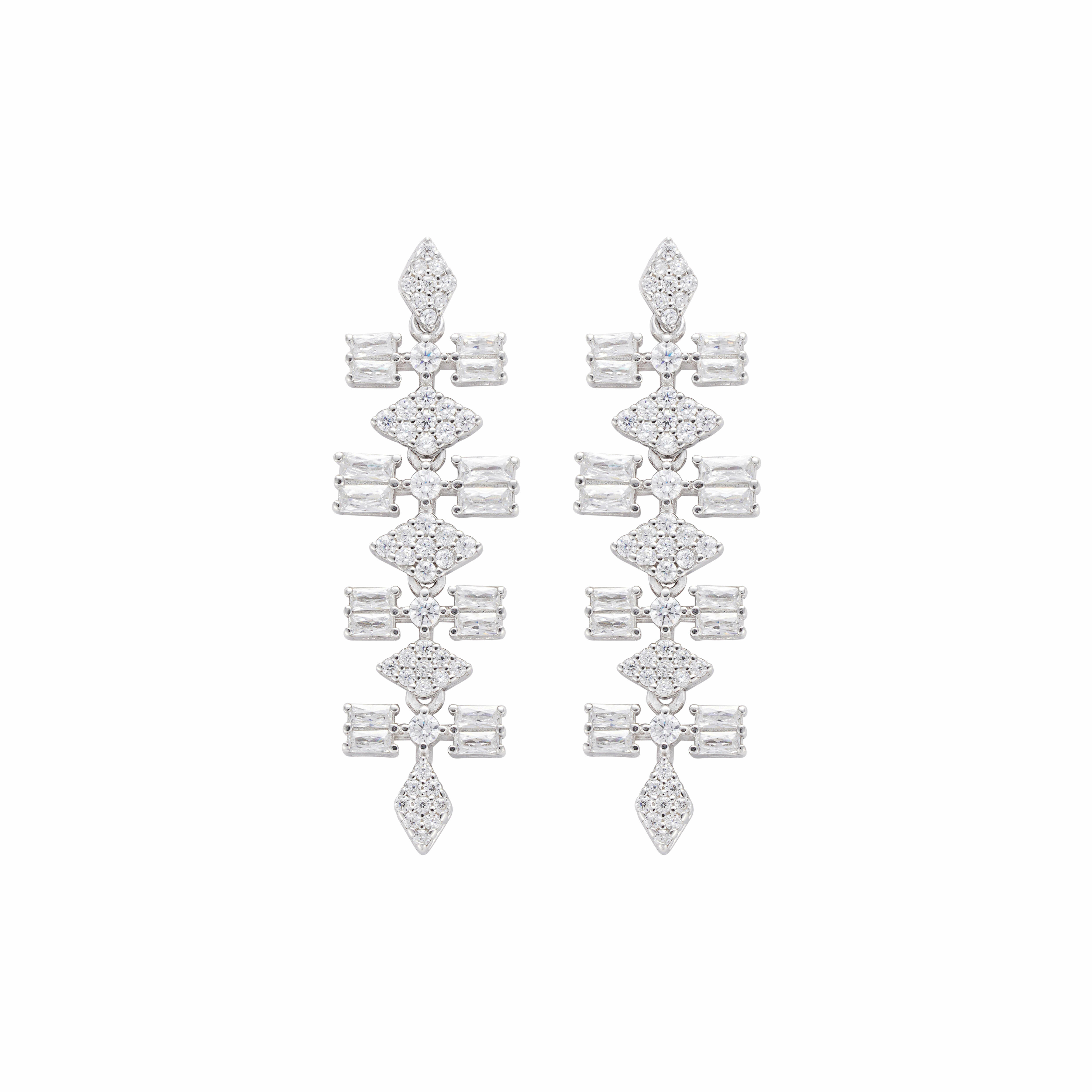 925K Silver Multi-Cut Earrings image 0