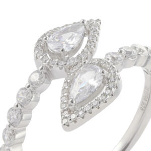 925K Silver Pear Ring image 1