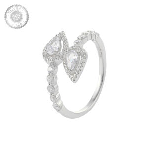925K Silver Pear Ring image 0