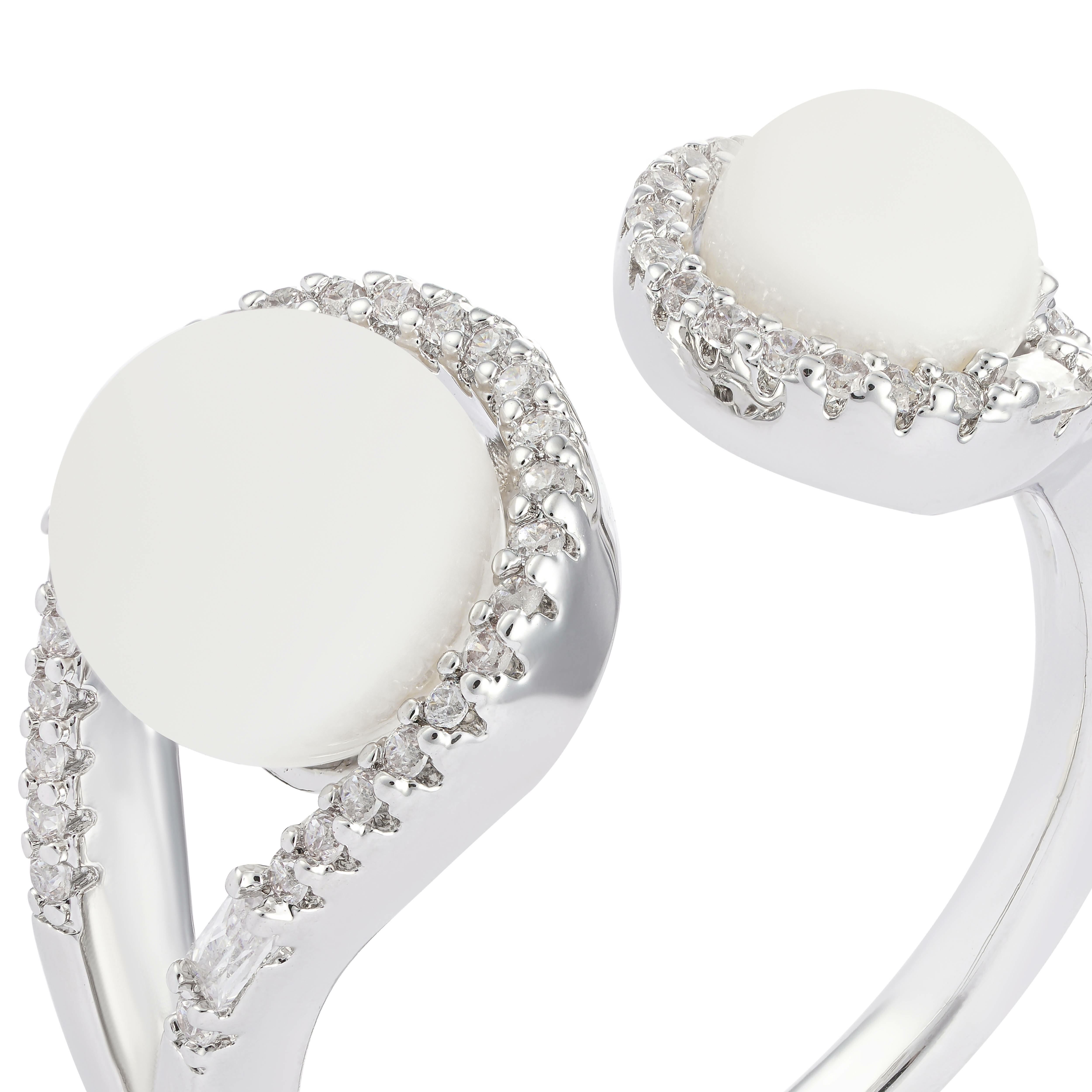 925K Silver Pearl Ring  image 1