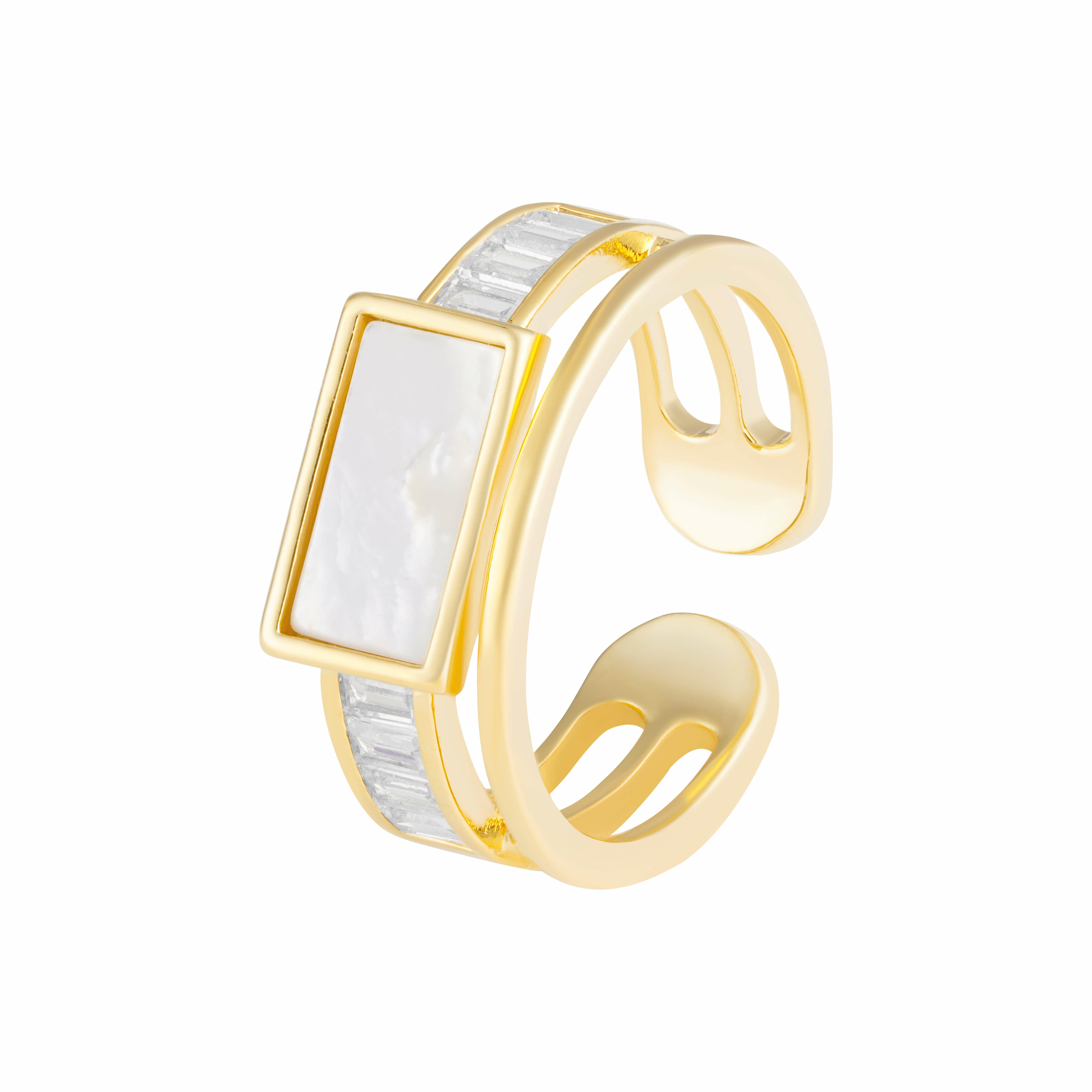 Gold Toned Shell Ring image 0