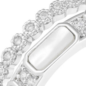 Silver Toned Shell Ring image 1