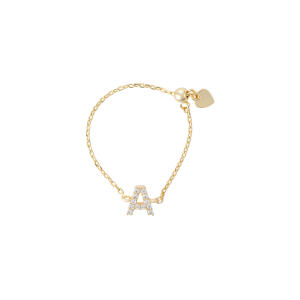 Gold Toned Letters Ring-A image 0