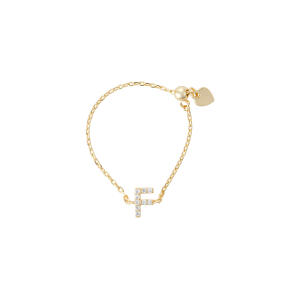 Gold Toned Letters Ring-F image 0