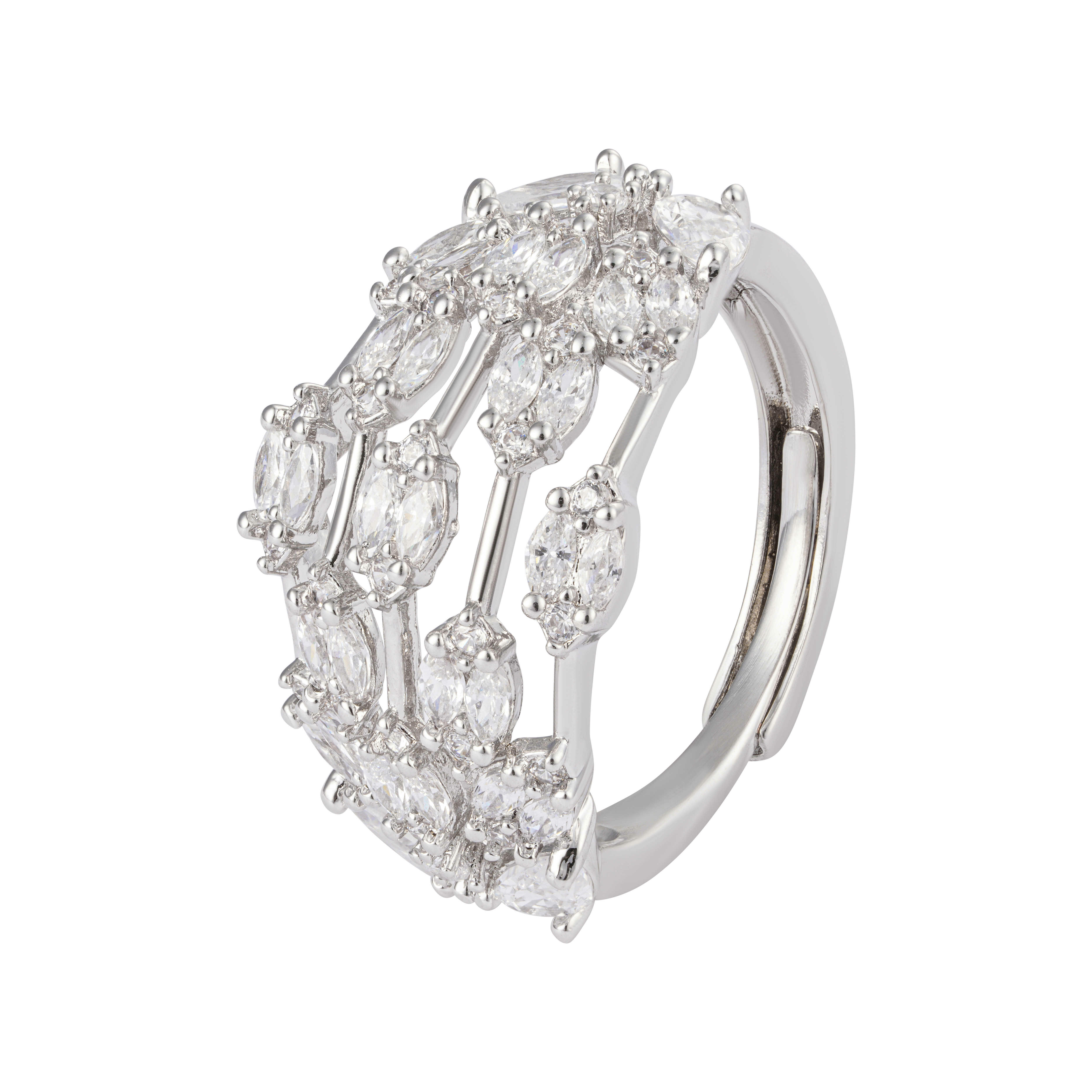 Silver Toned Marquise Ring image 0