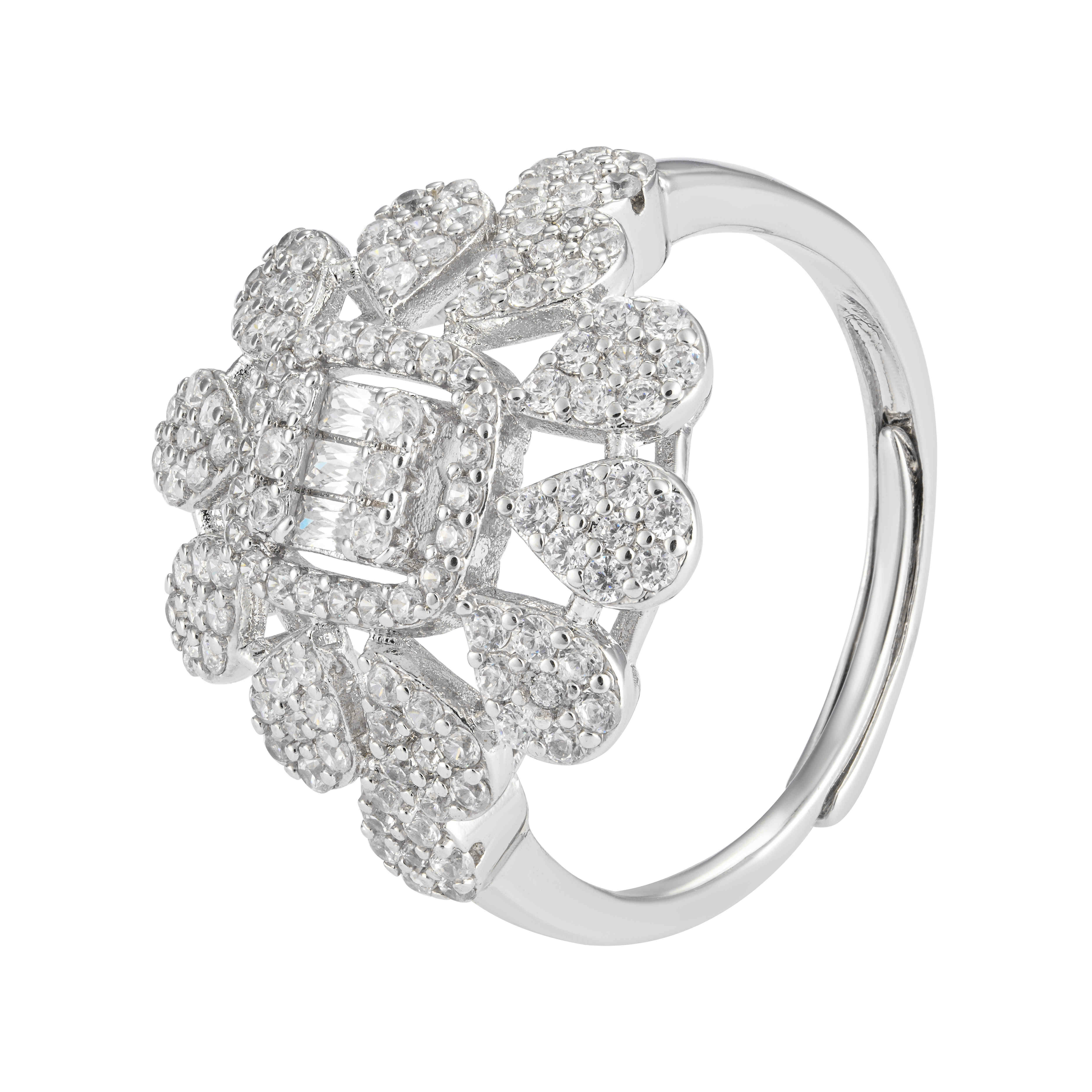 Silver Toned Flora Ring image 0