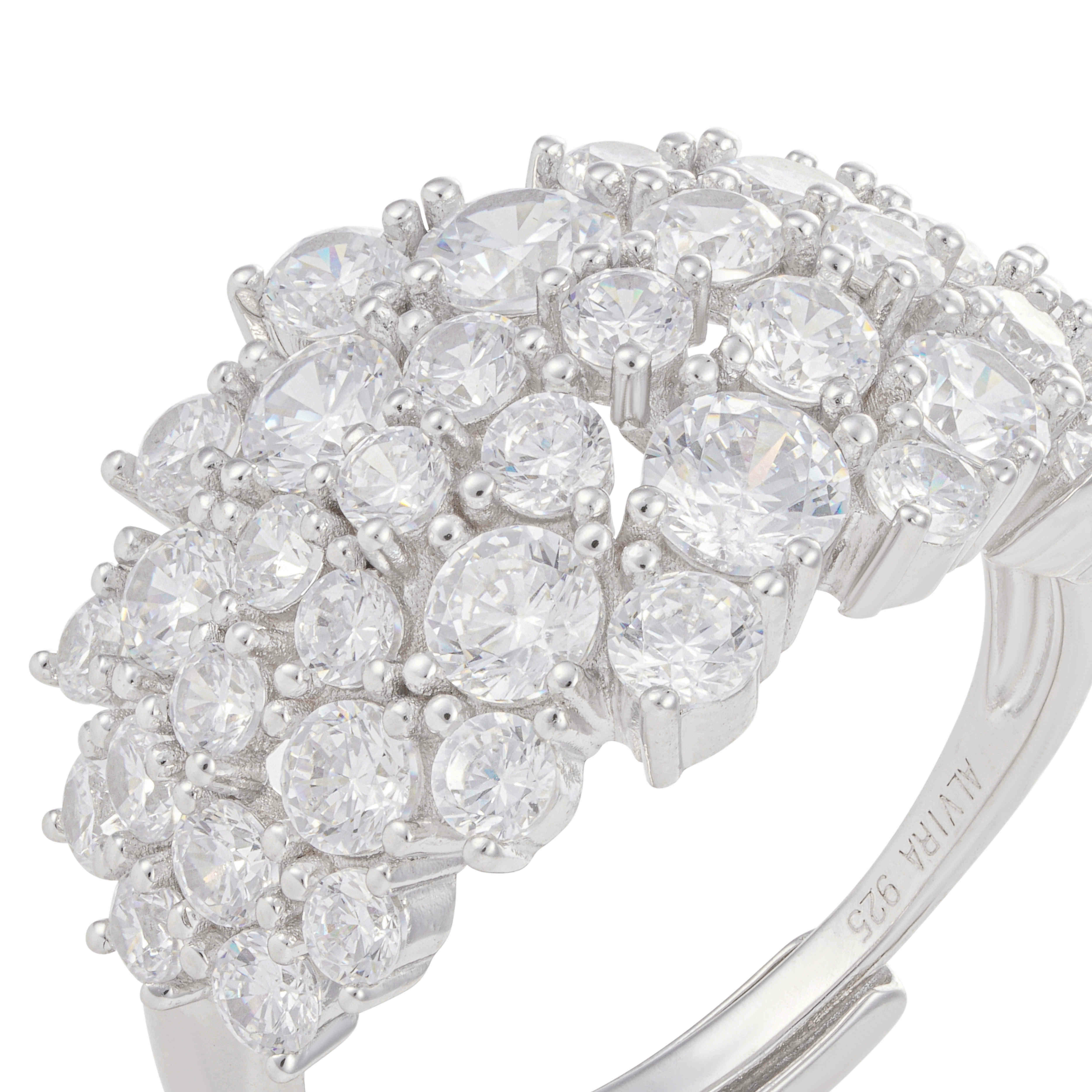 خاتم فضة بفصوص زركونية image 1