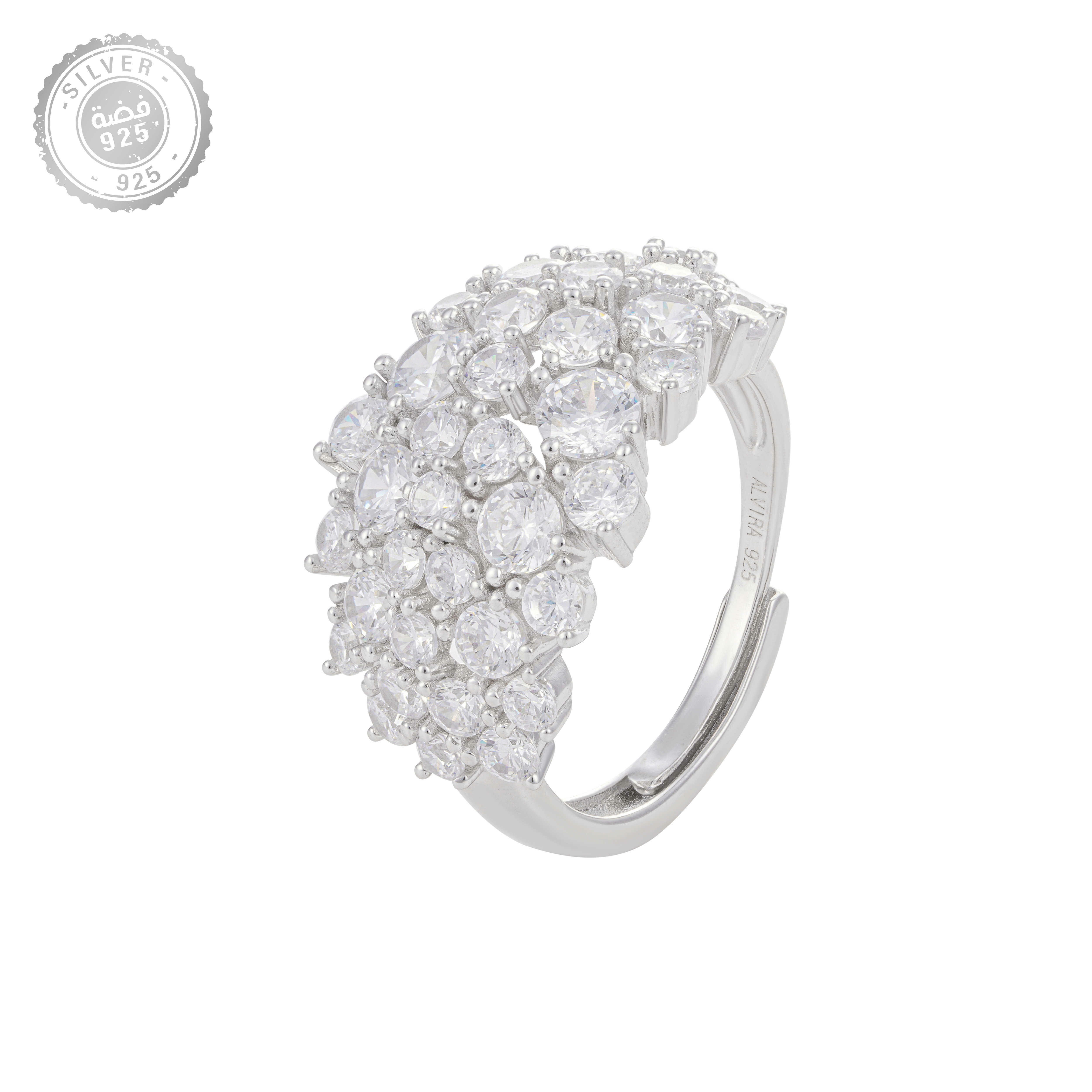 خاتم فضة بفصوص زركونية image 0