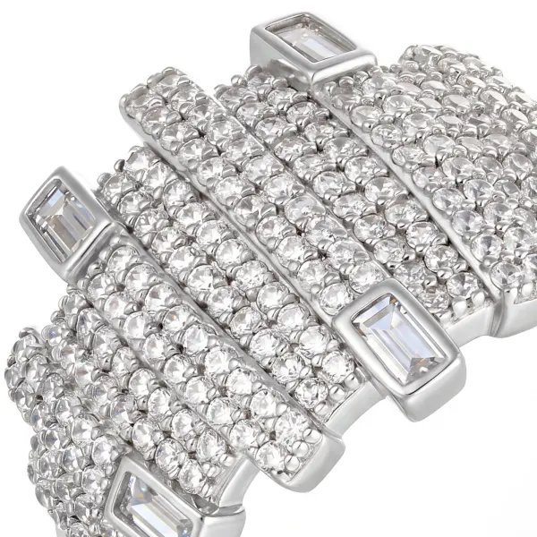 Wide Silver Zircon Ring image 1