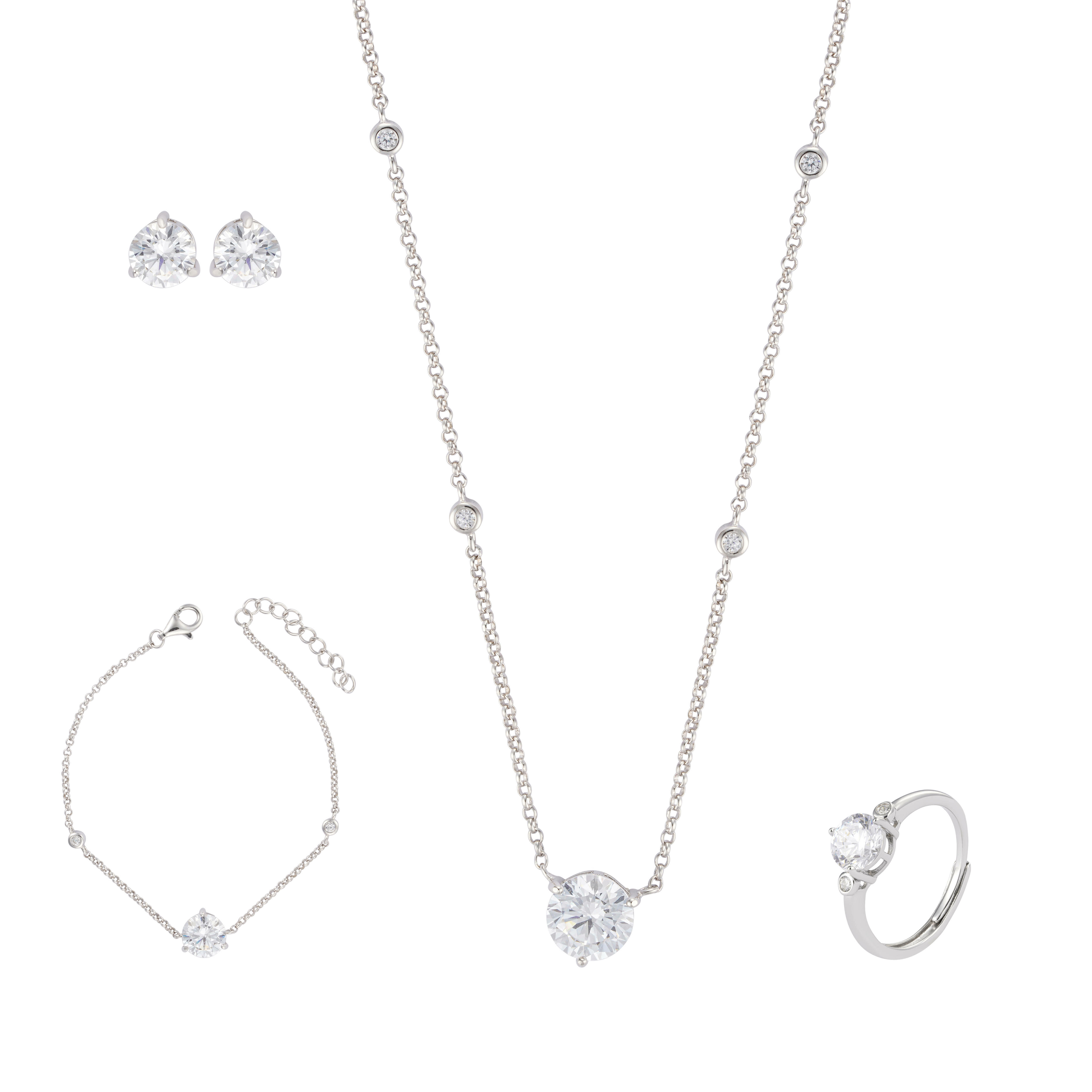 925K Silver Round Accessories Set image 0