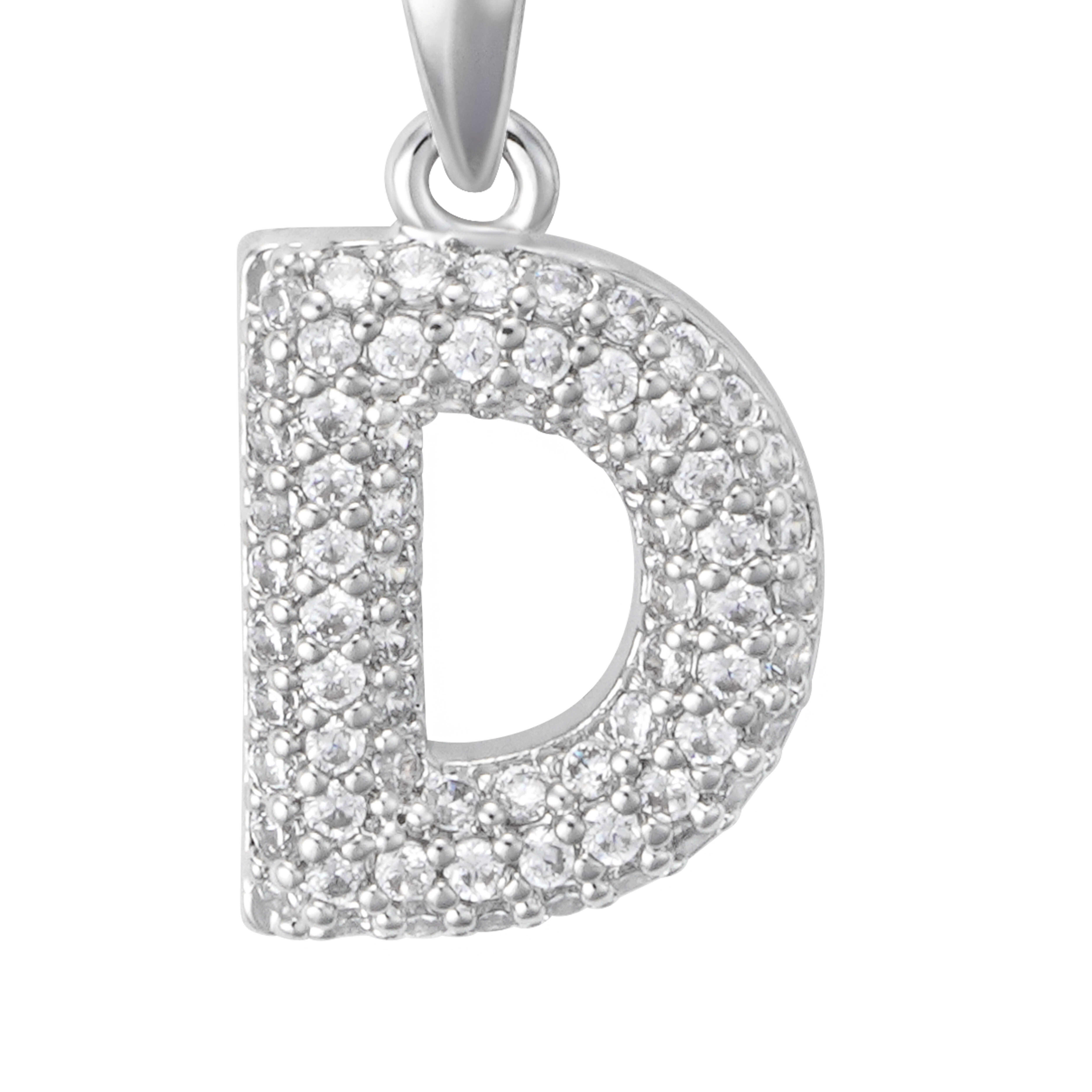 Silver Toned Letters Necklace-D image 2
