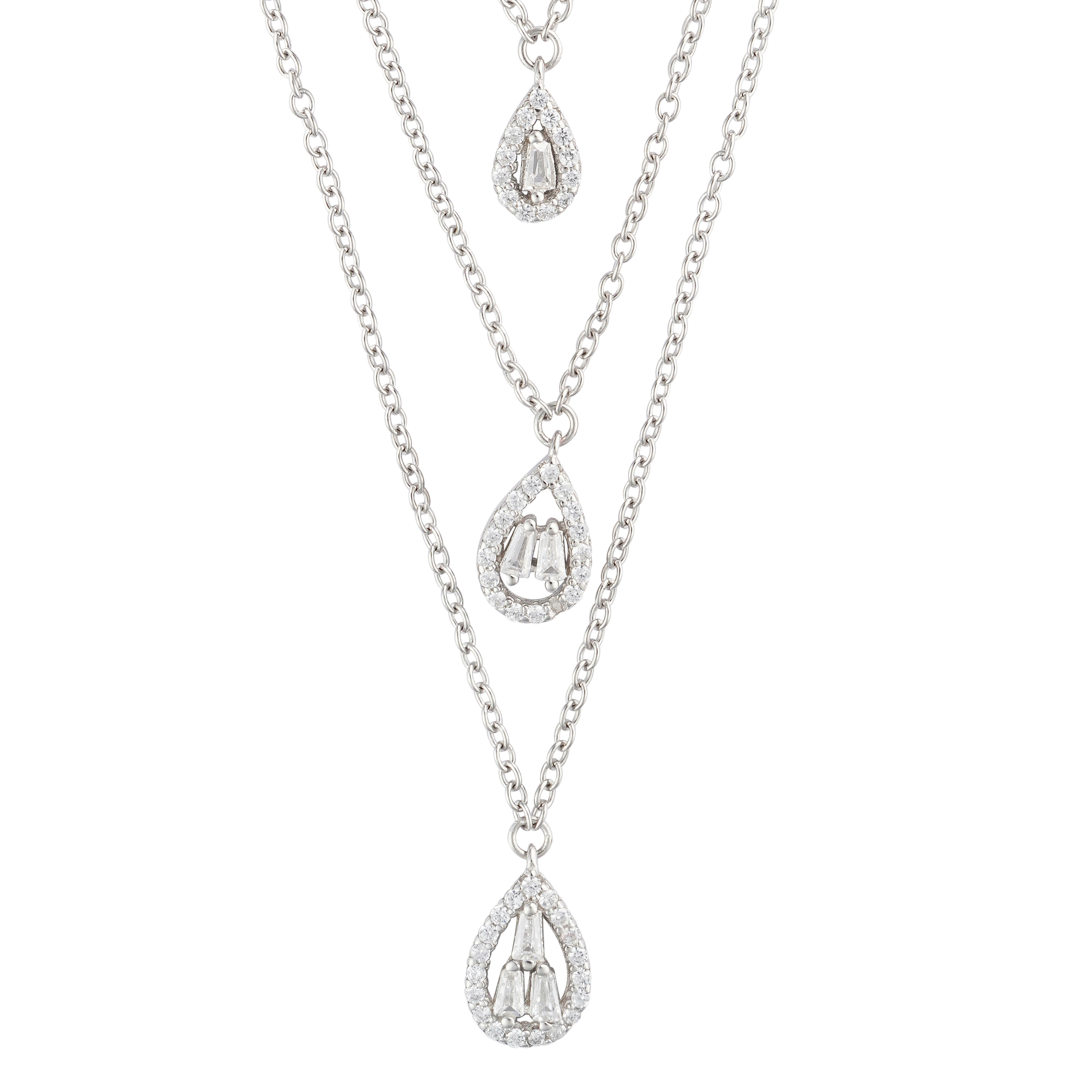 925K Silver Pear Necklace image 1