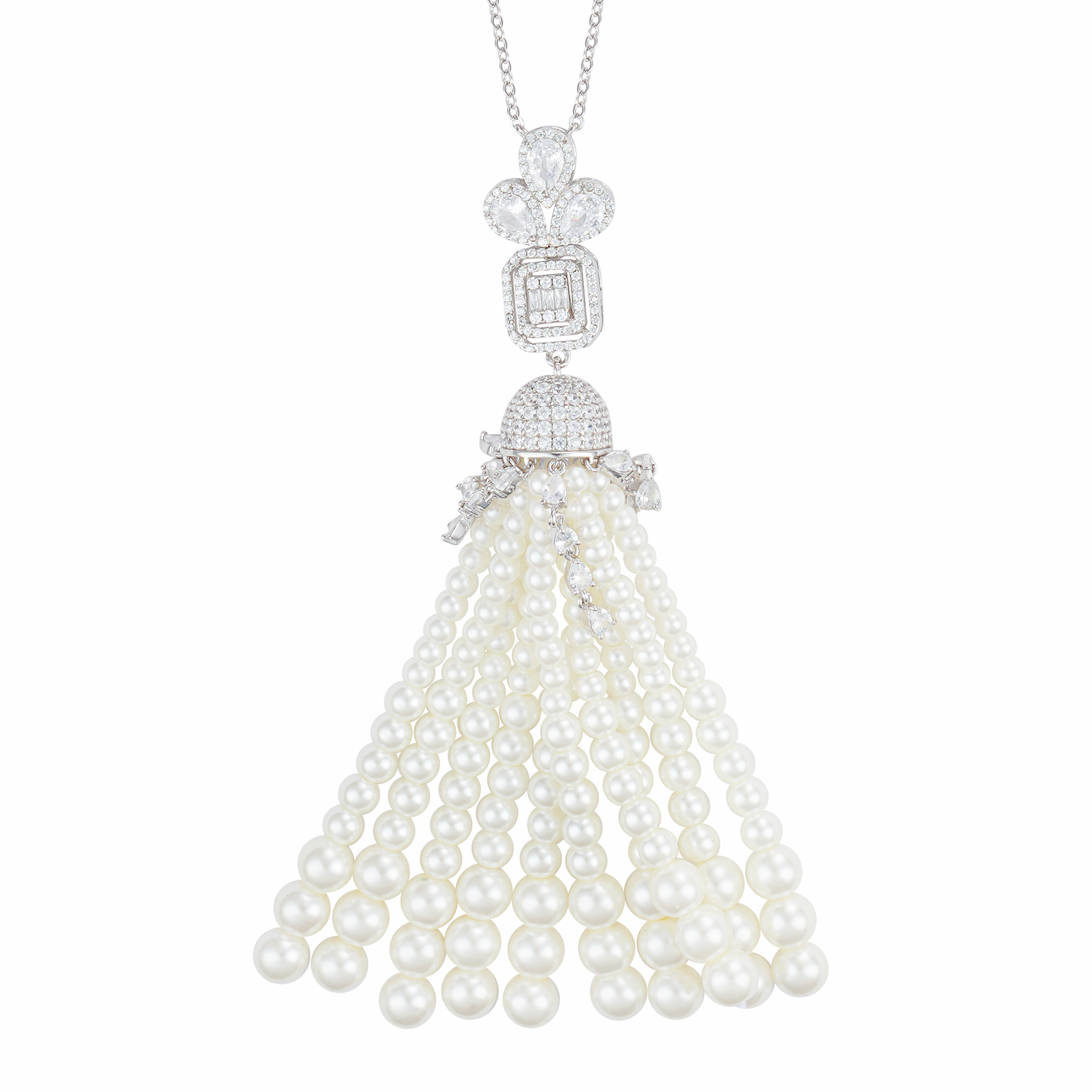 925K Silver Pearl Necklace image 1