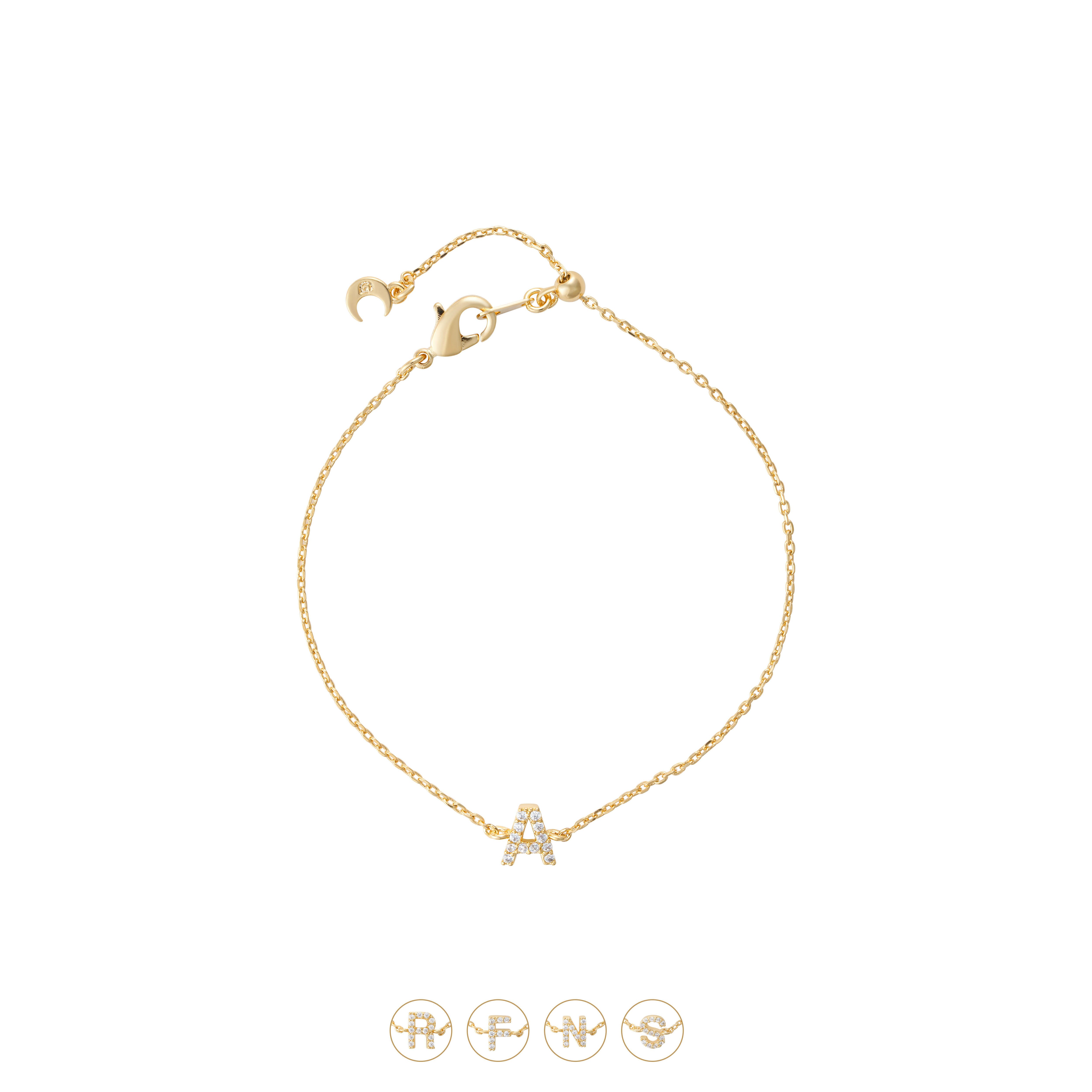 Gold Toned Letters Bracelet-A image 0