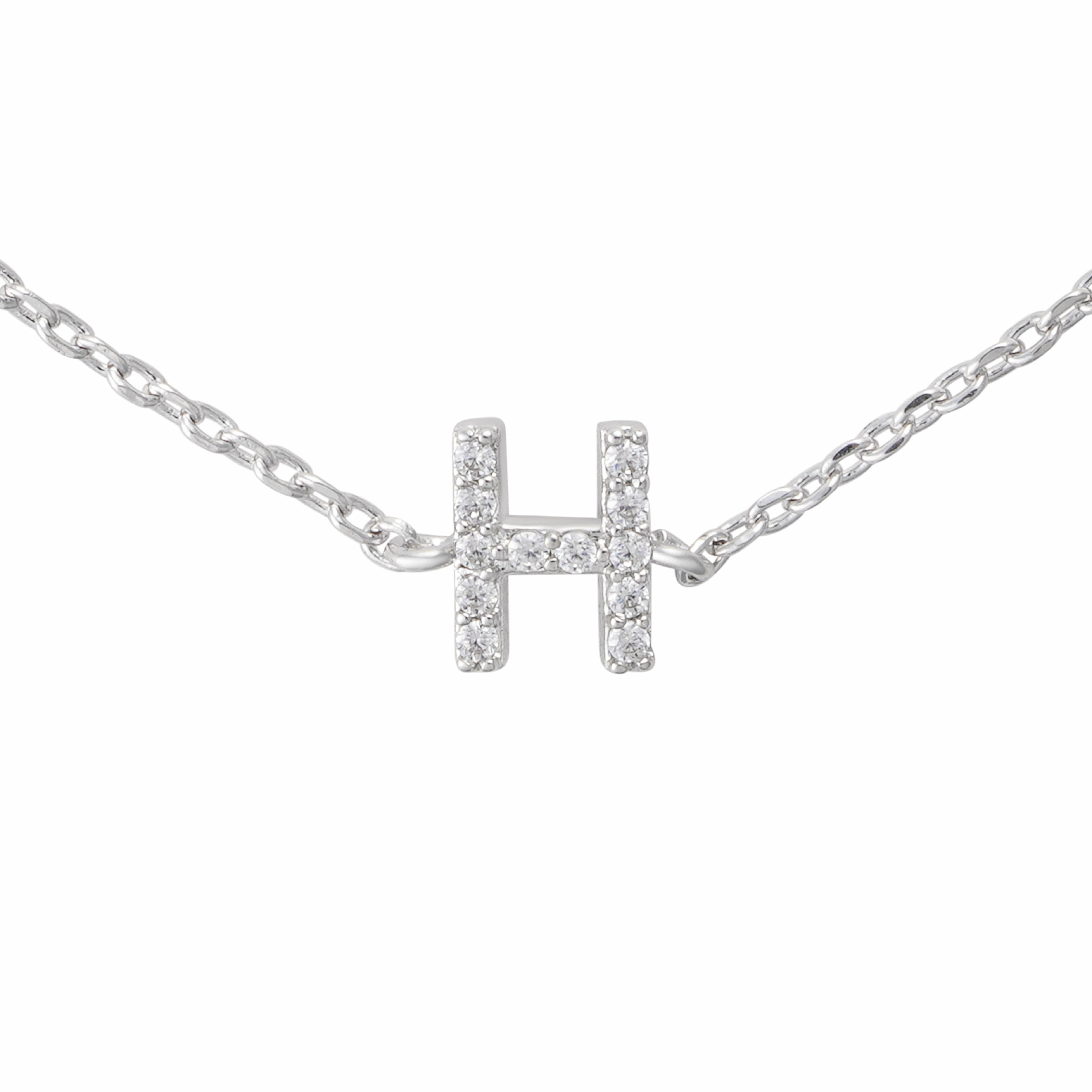Silver Toned Letters Bracelet-H image 1