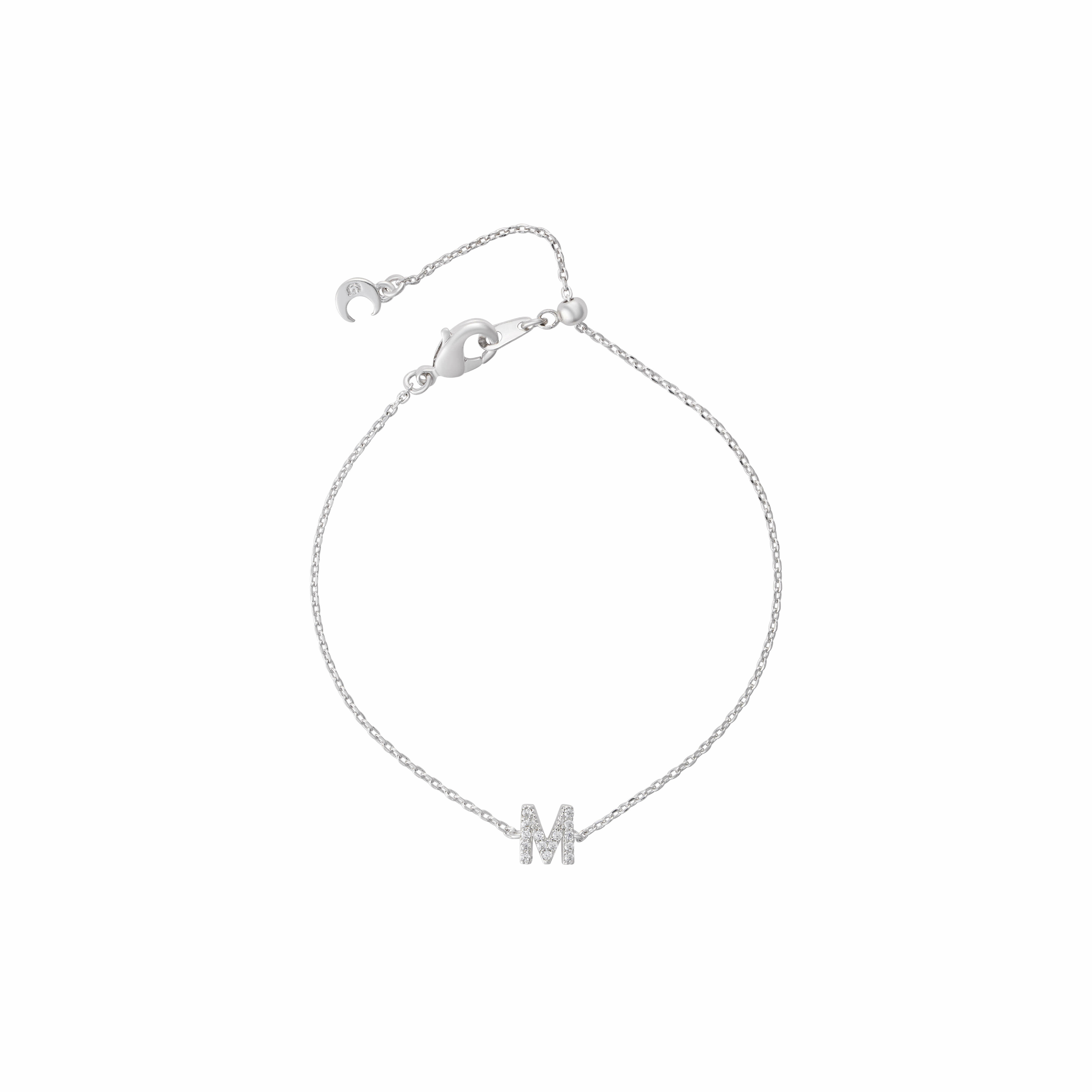 Silver Toned Letters Bracelet-M image 0