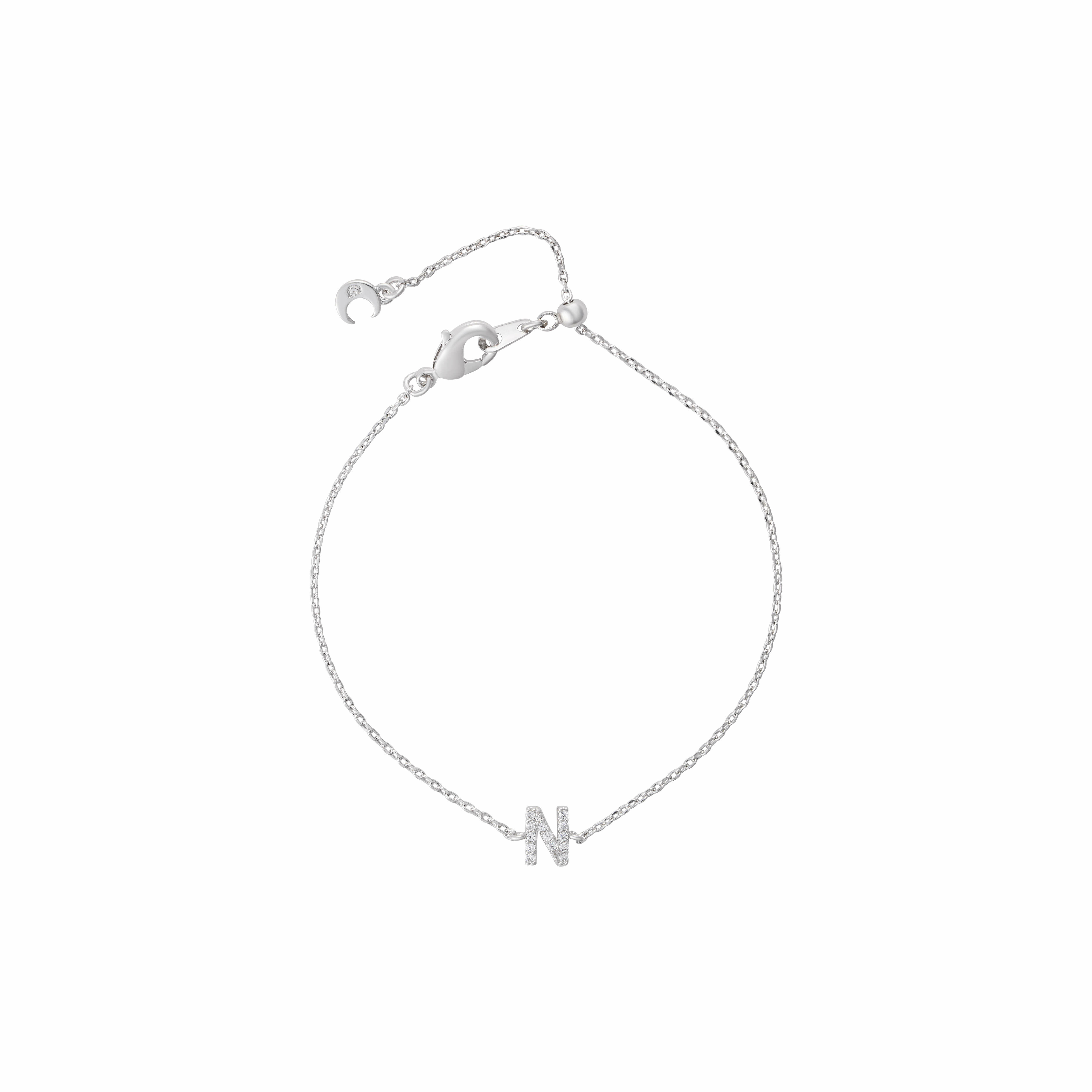 Silver Toned Letters Bracelet-N image 0