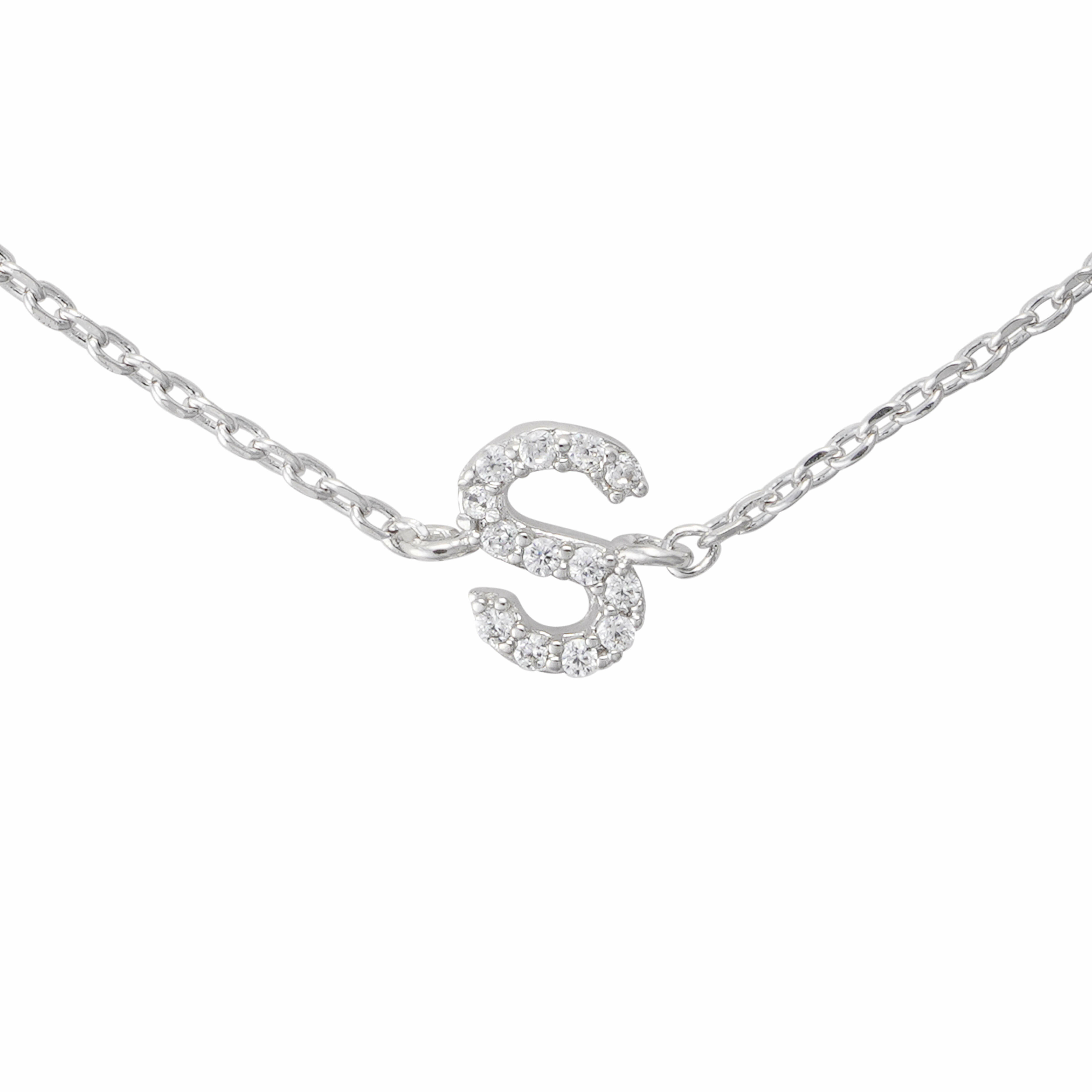 Silver Toned Letters Bracelet-S image 1