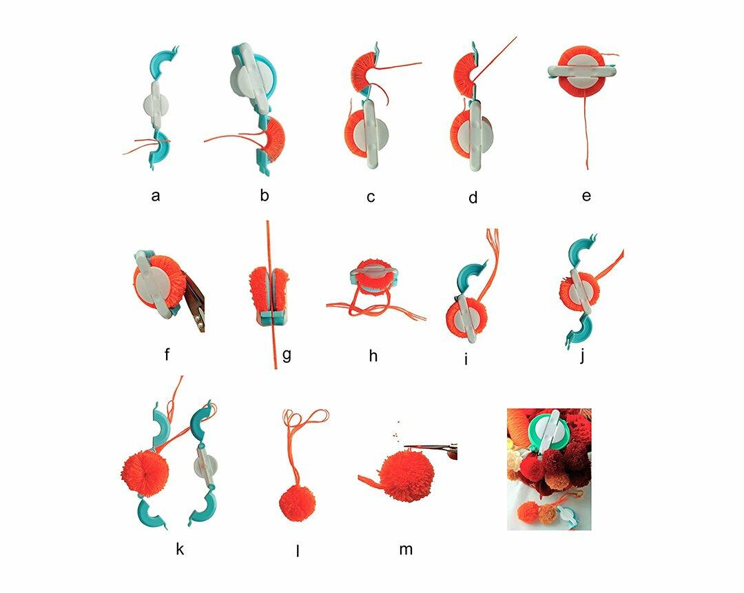 Knitting Loom Tools 4 sizes to make pom pom  image 2