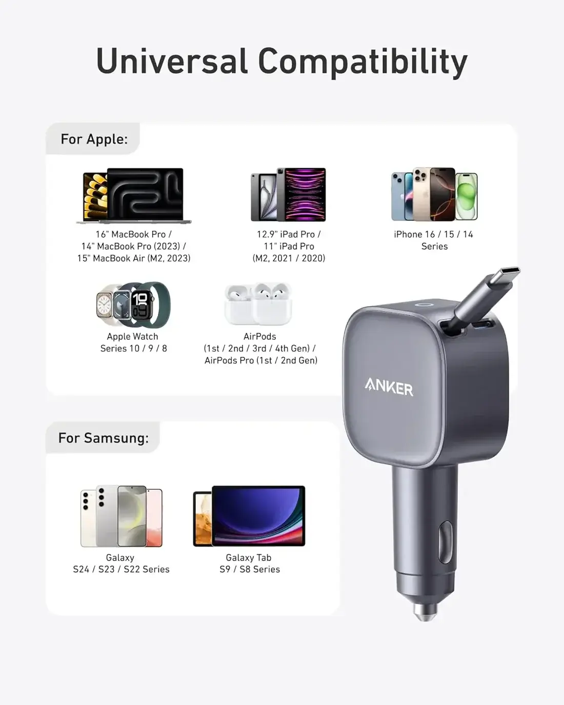 ANKER NANO CAR CHARGER 75W USBC WITH CABLE C image 3