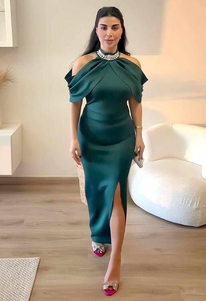 فستان طويل - أخضر - 38 image 0