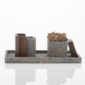 MUBKHAR SQUARE NAVY TERRAZZO SET-WITH BAKHUR image 0