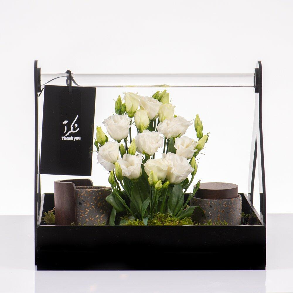 FLOWER BOX - MUBKHAR ROUND (GREY TERRAZZO SET, WITH OUT BAKHUR) image 0