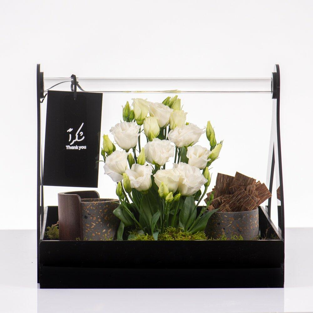 FLOWER BOX - MUBKHAR ROUND (GREY TERRAZZO SET, WITH BAKHUR) image 0