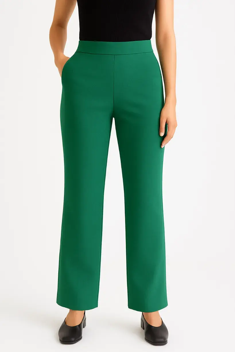 High Waist Pants With A Belt Behind Them - Mauve - 4 image 17
