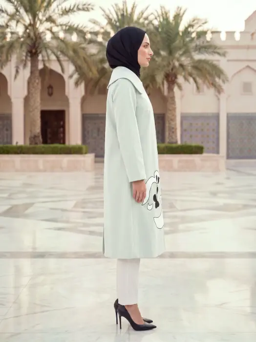 جاكيت طويل بياقة عريضة image 4