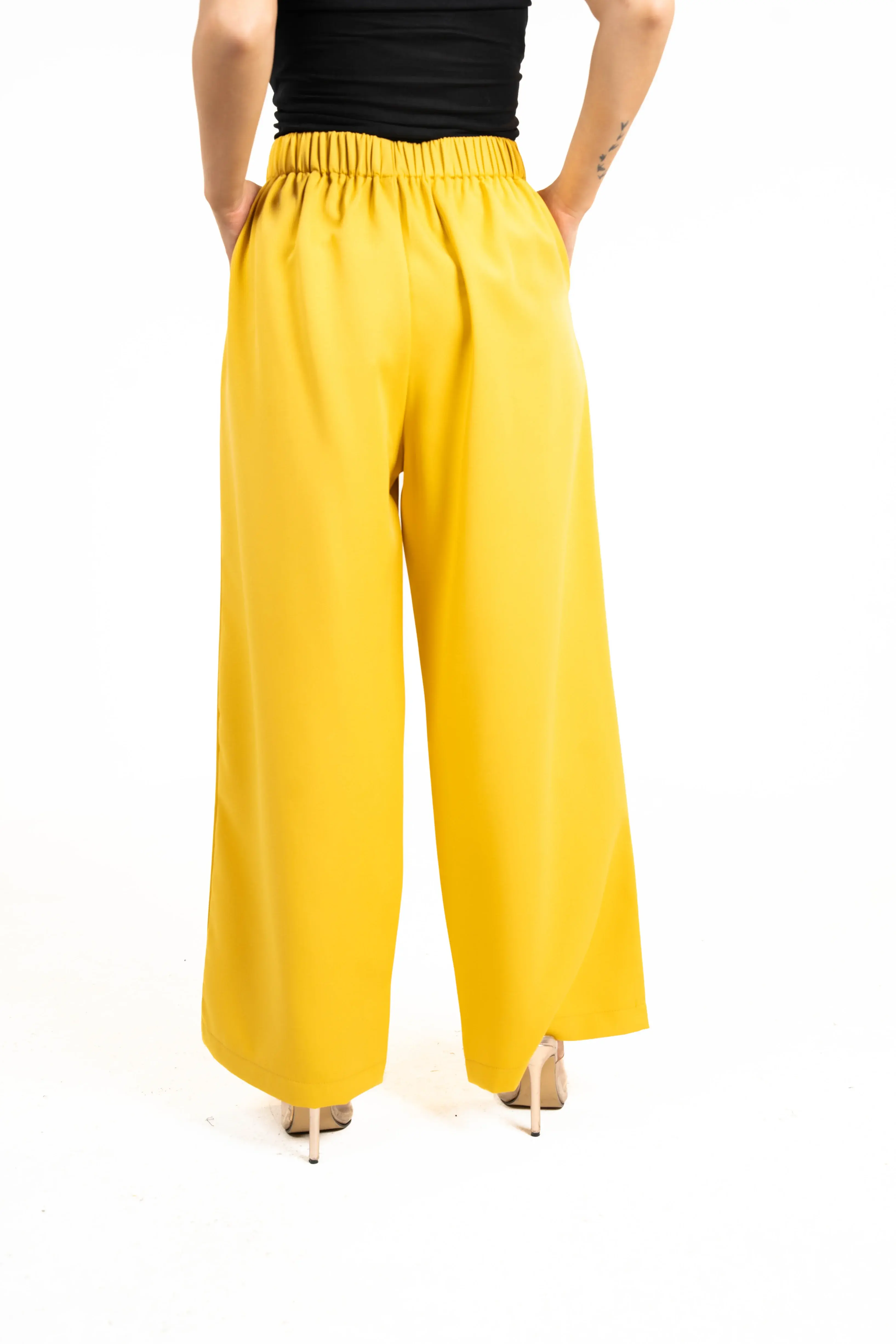 High Waist Pants With A Belt Behind Them - Mauve - 4 image 12