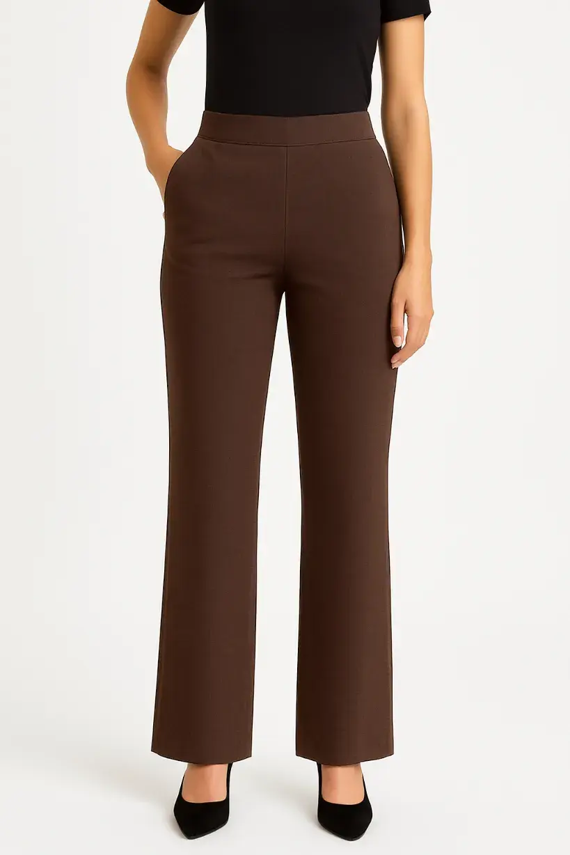 High Waist Pants With A Belt Behind Them - Mauve - 4 image 29