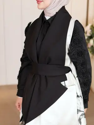 جيليه بياقة عريضة-بيج-1 image 3