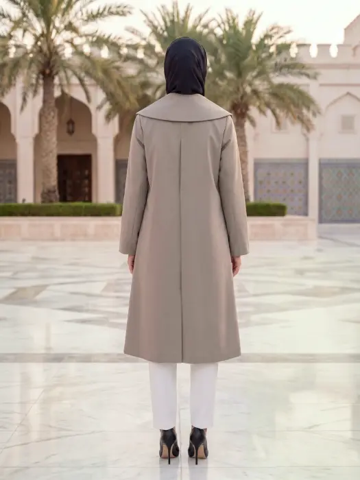 جاكيت طويل بياقة عريضة image 2