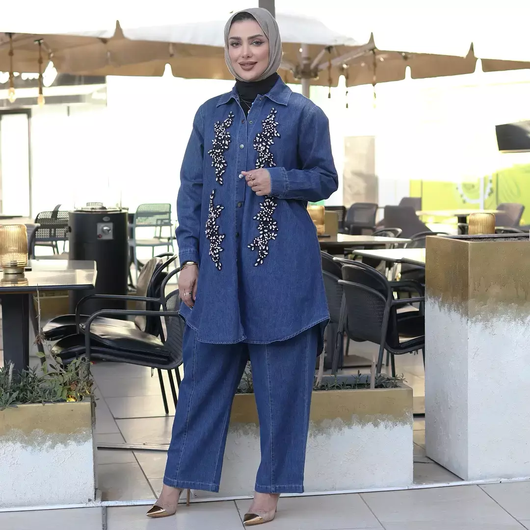 Fashionable Denim Shirt - Navy Jeans - 2 image 1