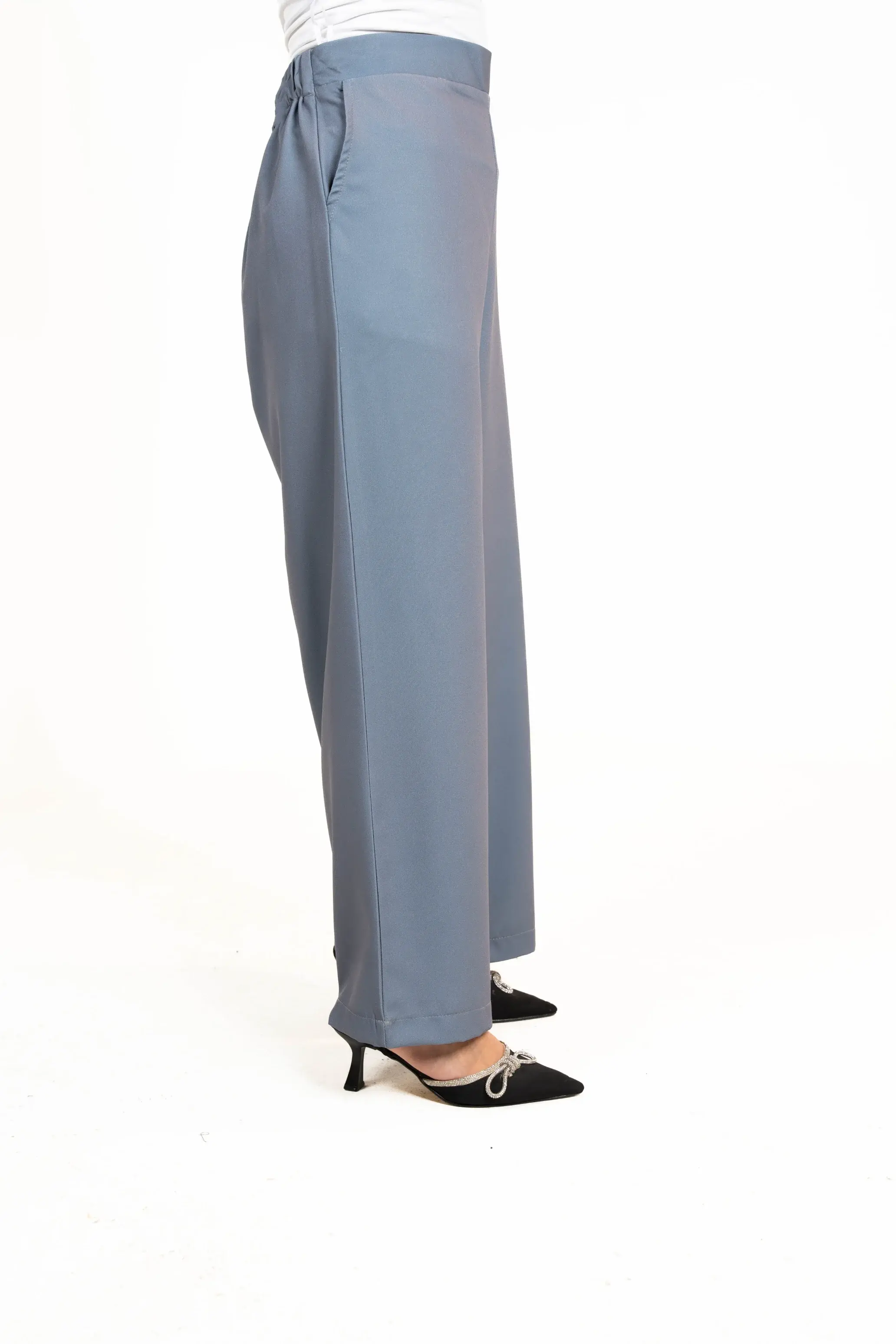 High Waist Pants With A Belt Behind Them - Mauve - 4 image 8